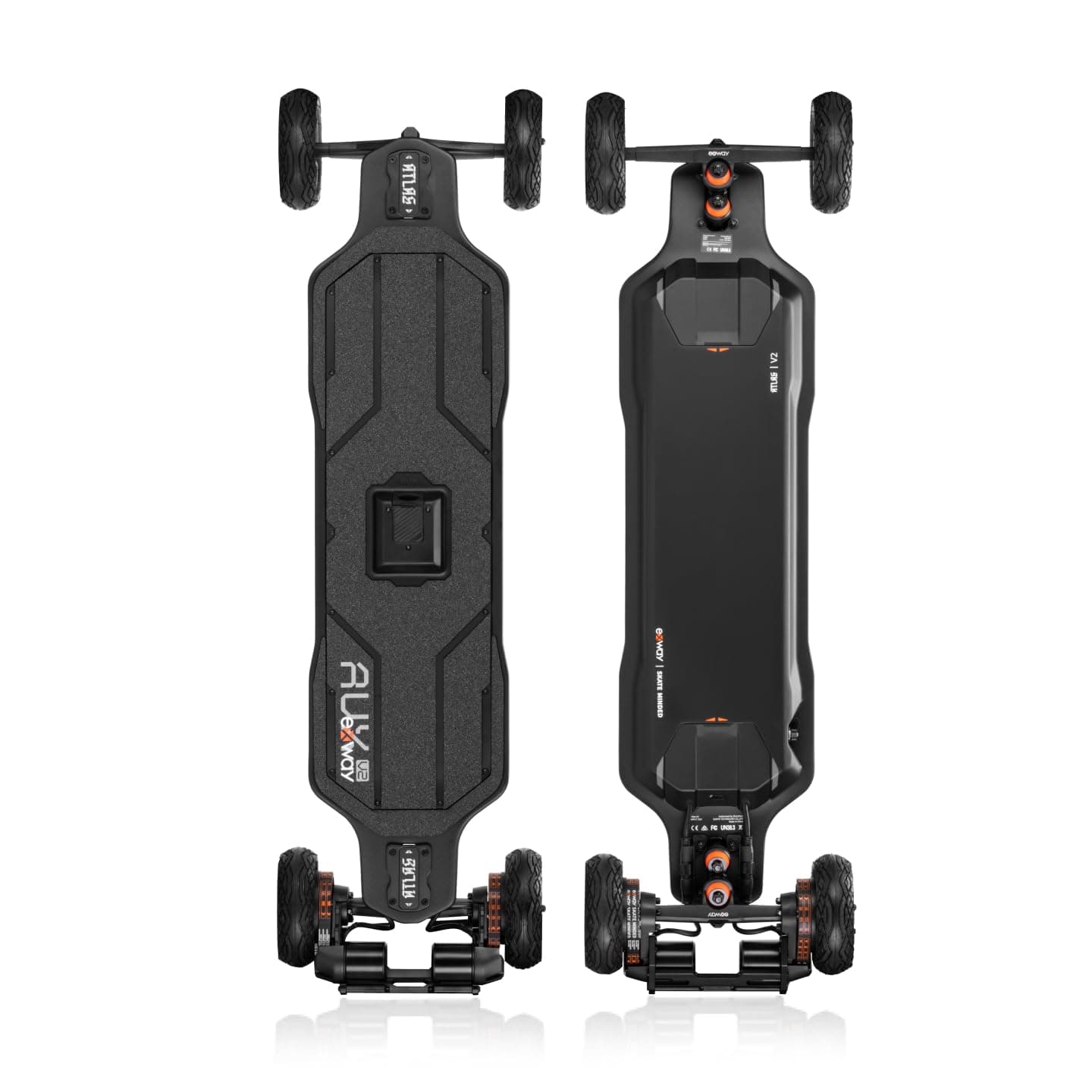 Exway Atlas All-Terrain Off Road Electric Skateboards, Top Speed of 35 Mph, 24 Miles Range Mountain Board, Optional AUXPack Battery, Professional Electric Longboard for Adults