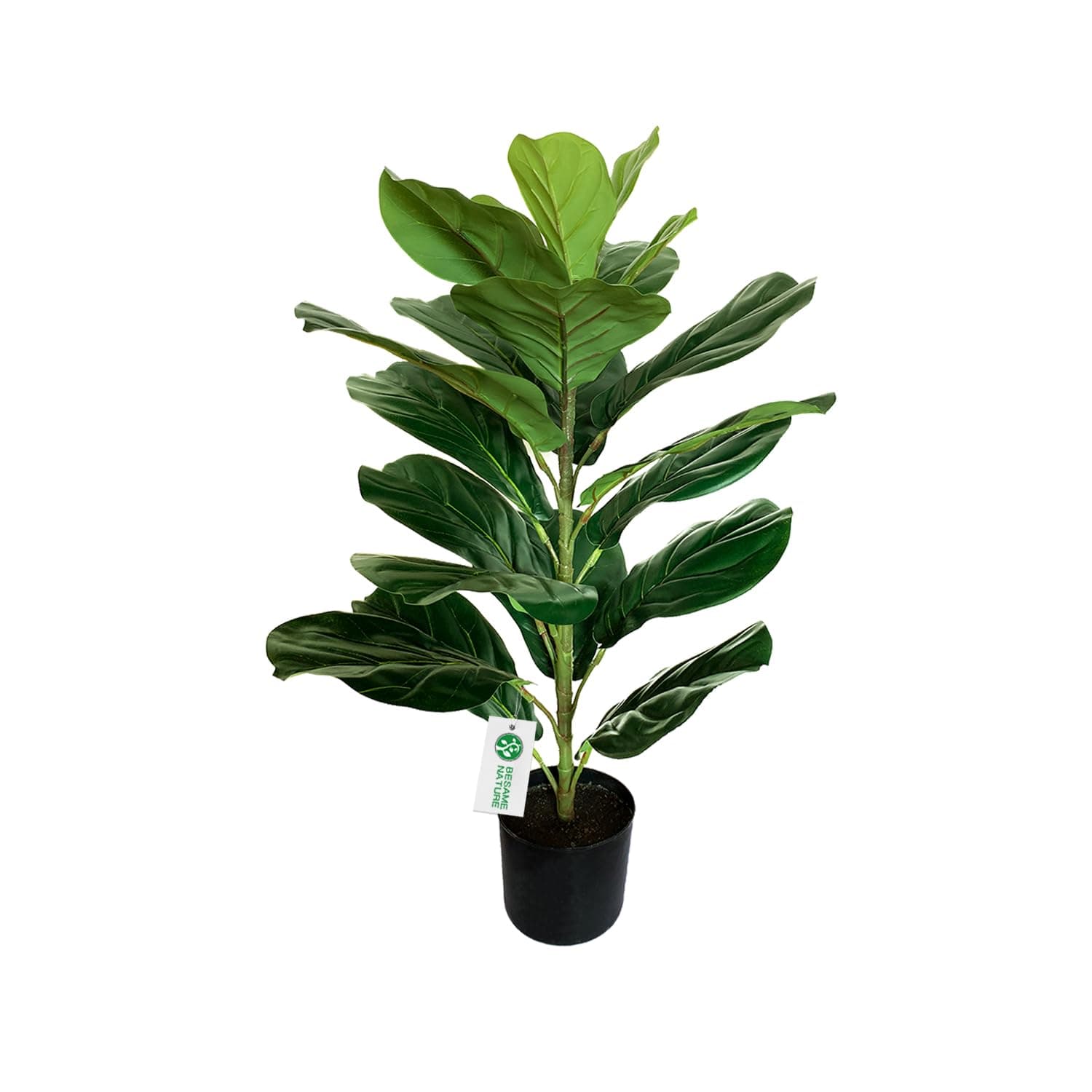 BESAMENATURE 30" Little Artificial Fiddle Leaf Fig Tree/Faux Ficus Lyrata for Home Office Decoration