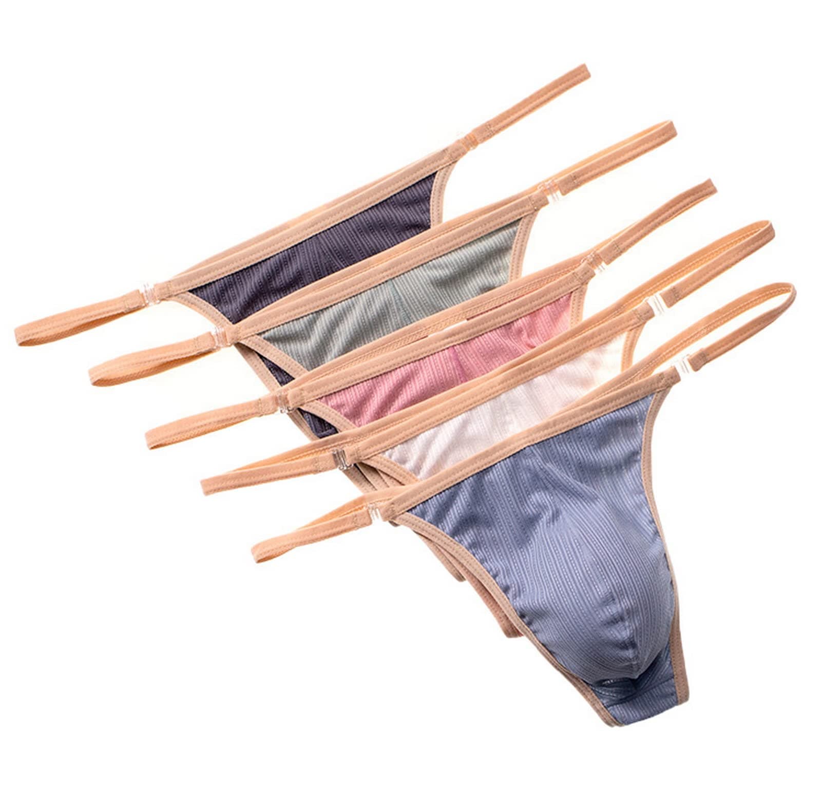 FaringotoMen's Detachable Side Thong Briefs Gay Bikini Pant Men Comfortable Sexy Slip U Underpants