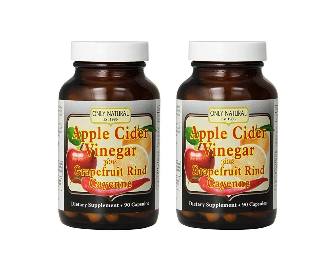 Only Natural Apple Cider Vinegar Plus Grapefruit Rind Cayenne Capsules, 90-Count (Pack of 2)2