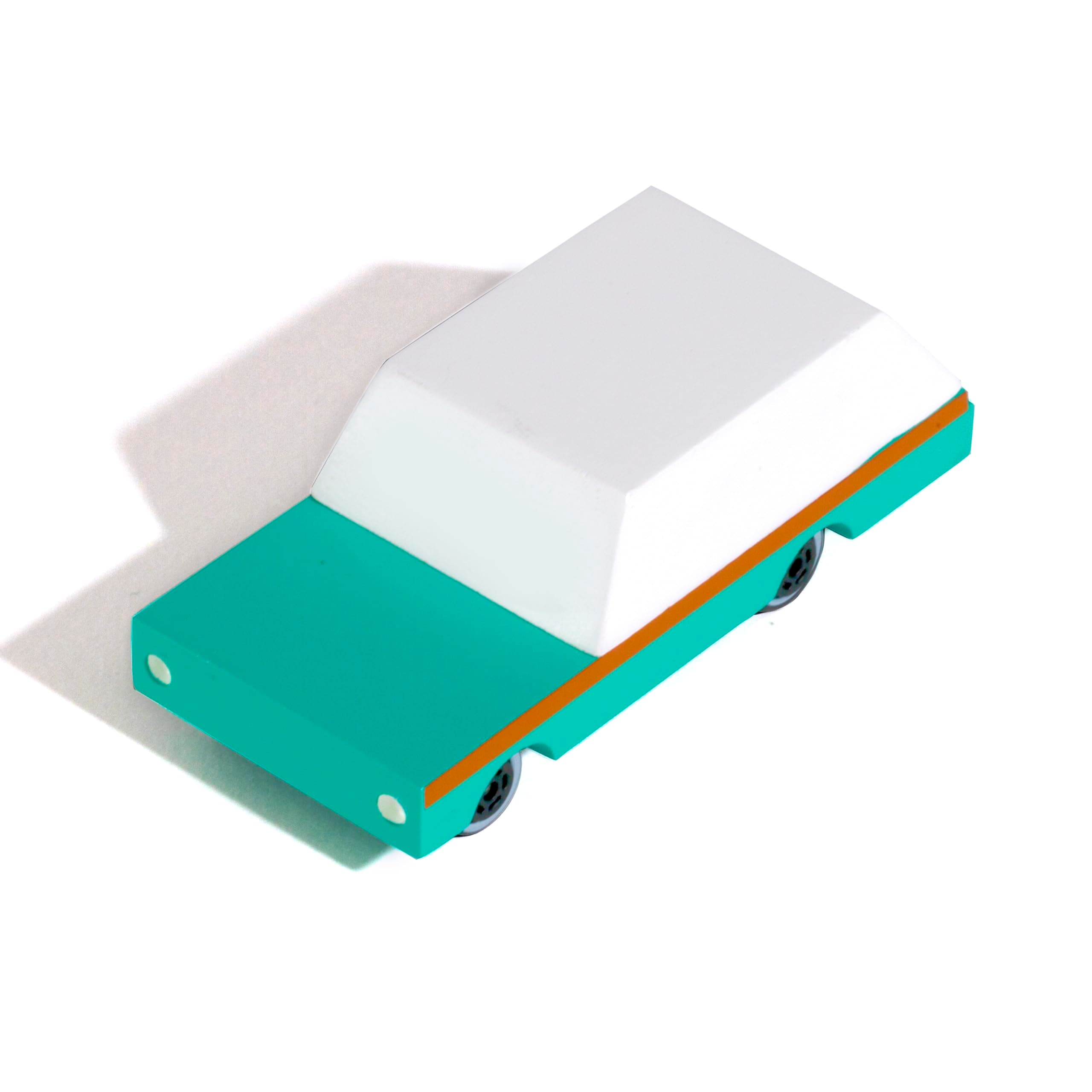 CANDYCAR® Wooden Diecast Collection - Teal Wagon, Premium Handcrafted Beech Wood Toy Car