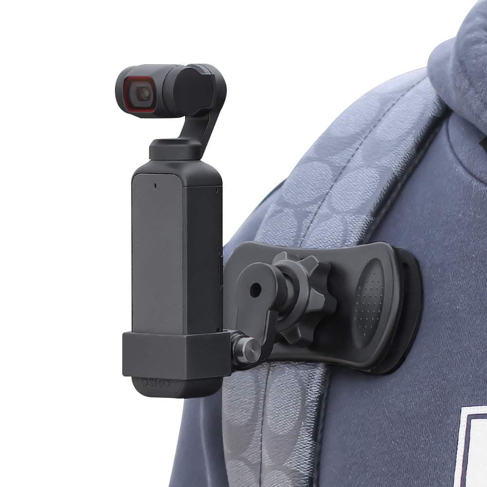 SKEZNOsmo Pocket Backpack Quick Clip Mount,360 Degree Rotation Backpack Strap Knapsack Shoulder Mount with Extended Border Compatible with DJI Osmo Pocket,Osmo Pocket 2