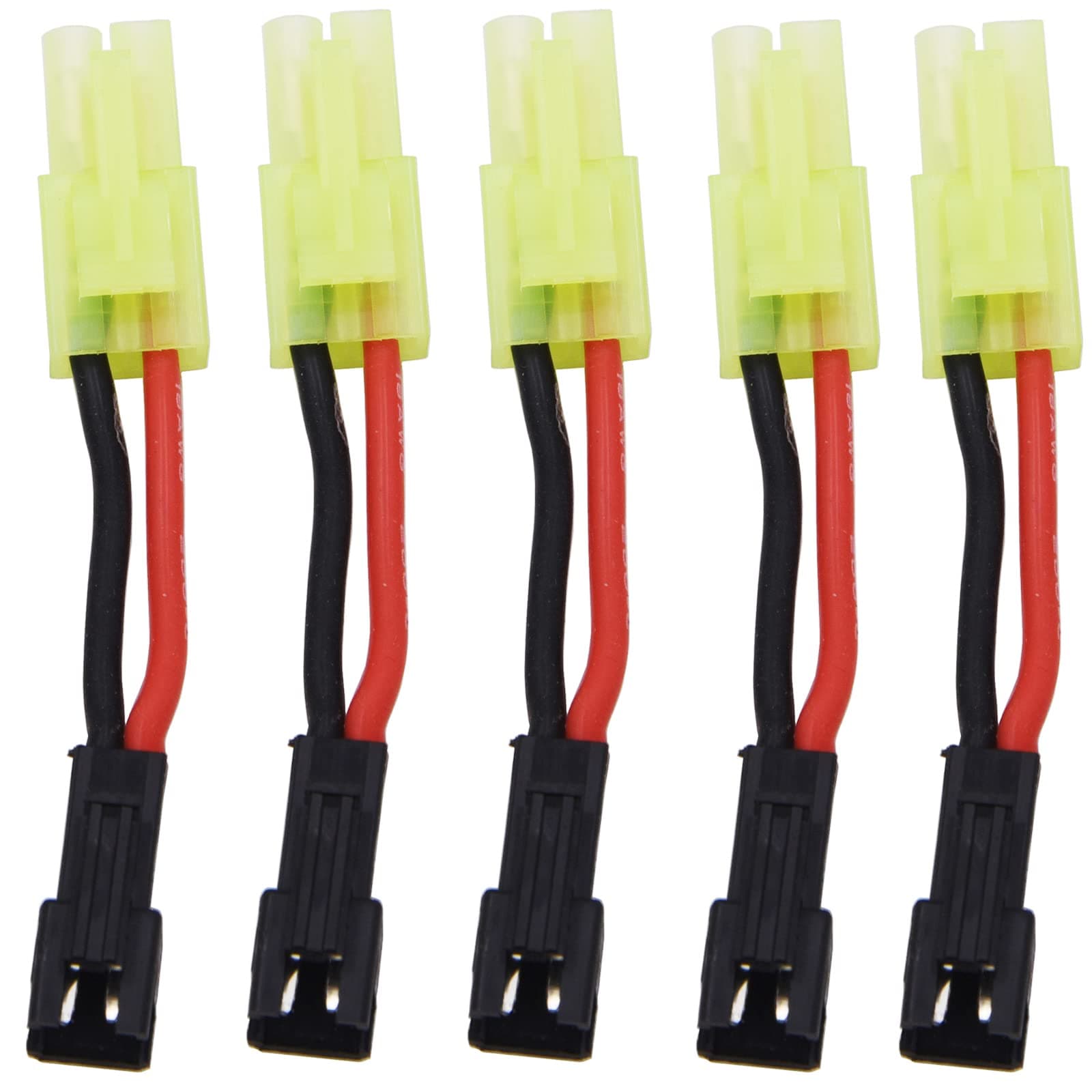 Blomiky 5 Pack SM-2P Female to Male Mini Tamiya Plug Battery Adapter Cable Replacement for H102 X RC Boat and H110 H112 H122 RC Boat H110 Adpater 5