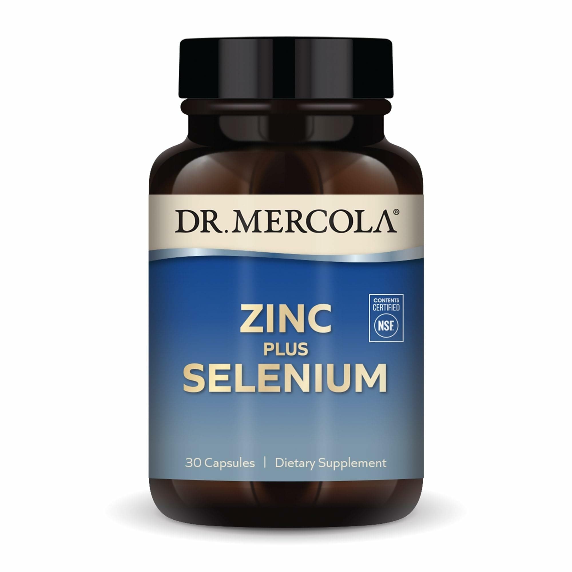 Dr. Mercola Zinc Plus Selenium Dietary Supplement, 30 Servings (30 Capsules), Supports Immune and Overall Health, Non GMO, Soy Free, Gluten Free
