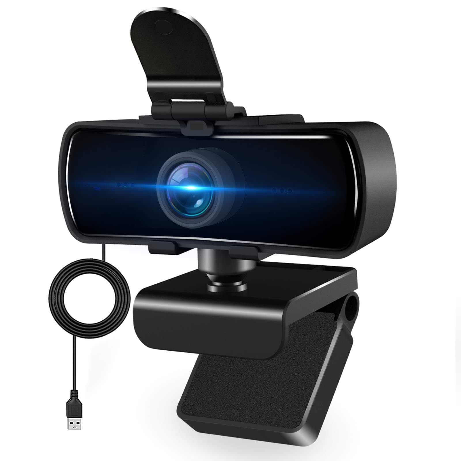 HD 2K Webcam with Microphone and Privacy Cover - Noise Reduction, HD USB Web Camera, for Online Class, Zoom Meeting YouTube Skype Facetime, PC Mac Laptop Desktop