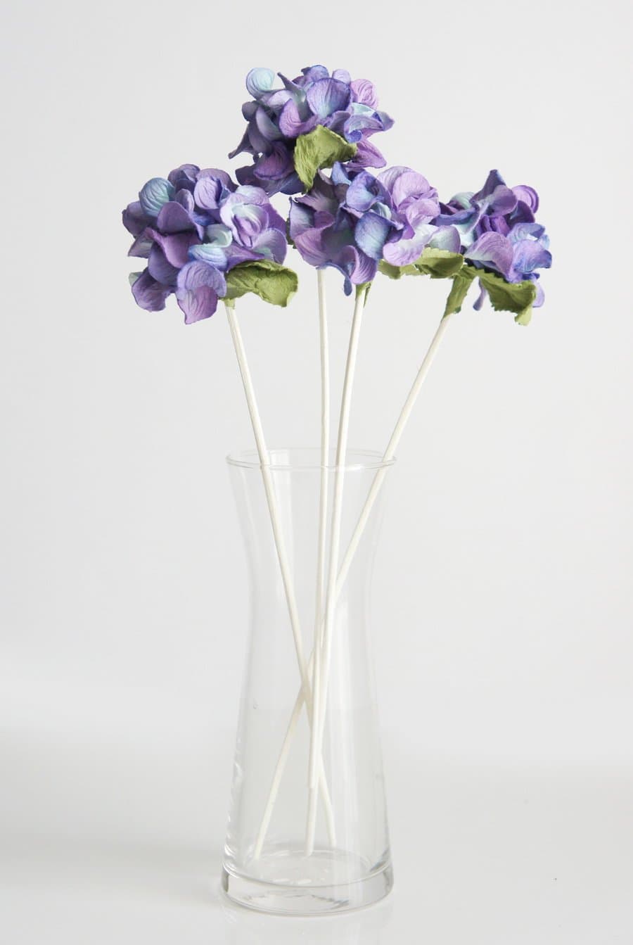 Plawanature Set of 4 Violet Hydrangea Mulberry Paper Flower with Reed Diffuser for Home Fragrance Aroma Oil.