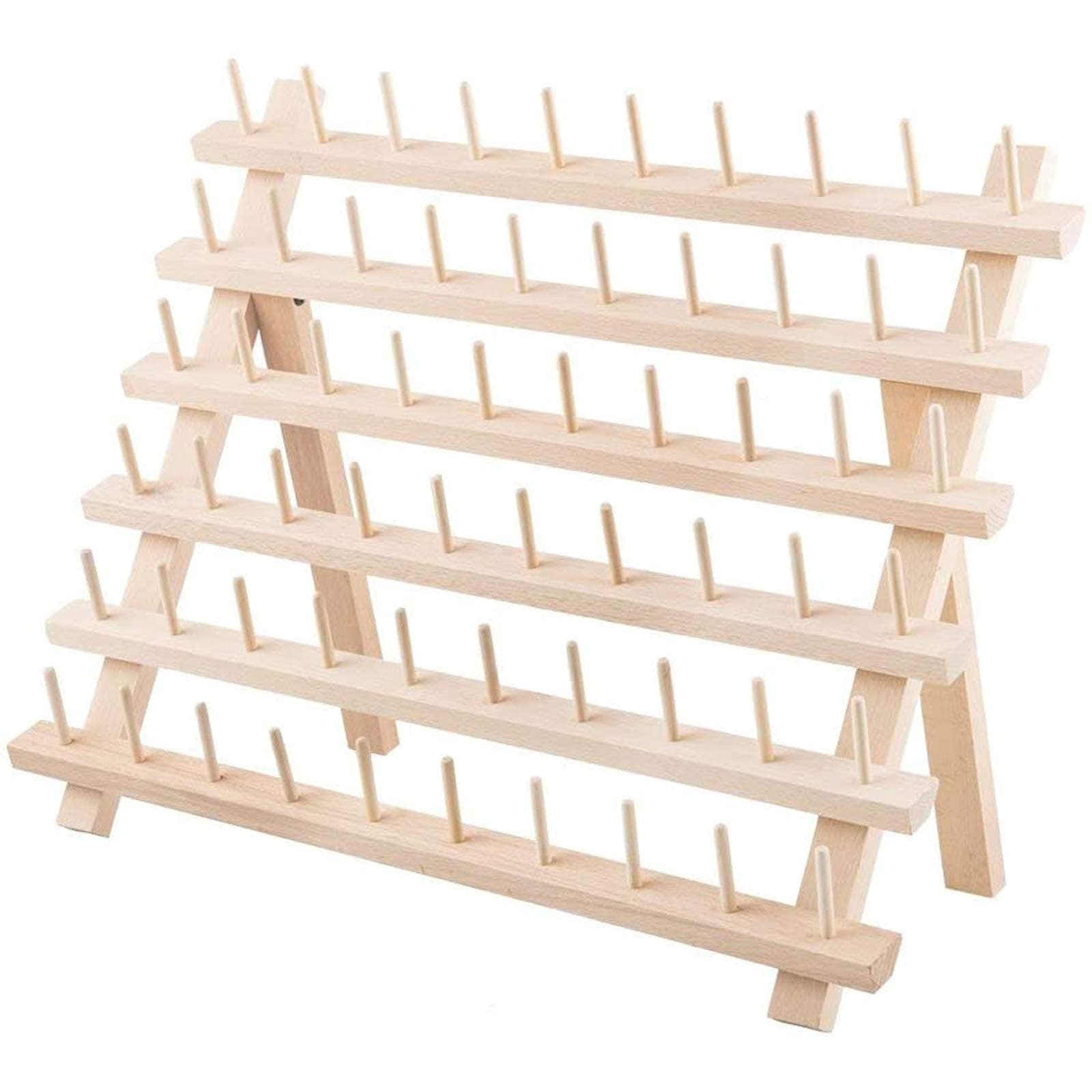 AnnBay Wooden Sewing Thread-Rack-Sewing-Storage Organizer Embroidery Thread Holder Thread Spool Rack (60 Spool)