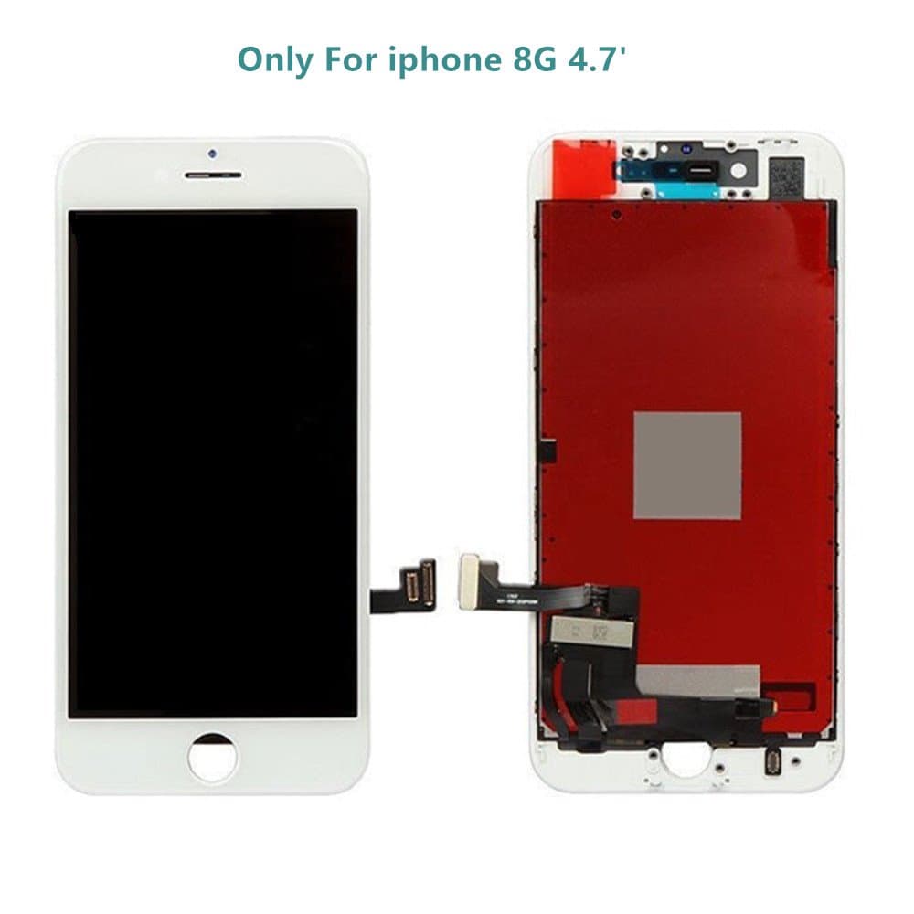 Screen Replacement For iPhone 8 (4.7 inch) -3D Touch LCD Screen Digitizer Replacement Display Assembly with Waterproof Adhesive, Tempered Glass, Tools,Instruction (White)