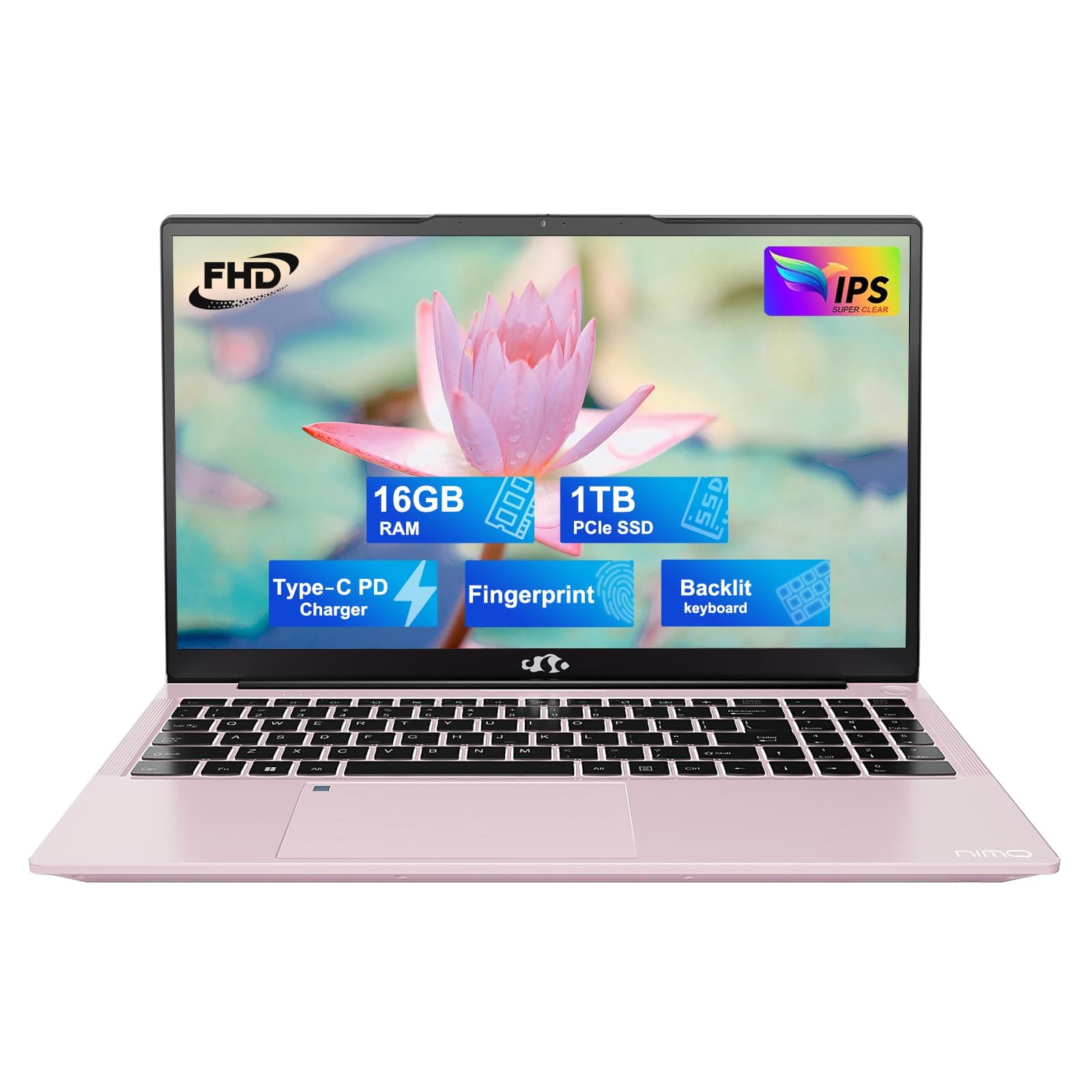15.6 FHD IPS Student Laptop Computer, 16GB RAM 1TB SSD, 4-Cores Pentium N100 (Beat i3-1115G4, Up to 3.4GHz), Backlit Keyboard, Fingerprint,2 Years Warranty, WiFi 6, Win 11 H
