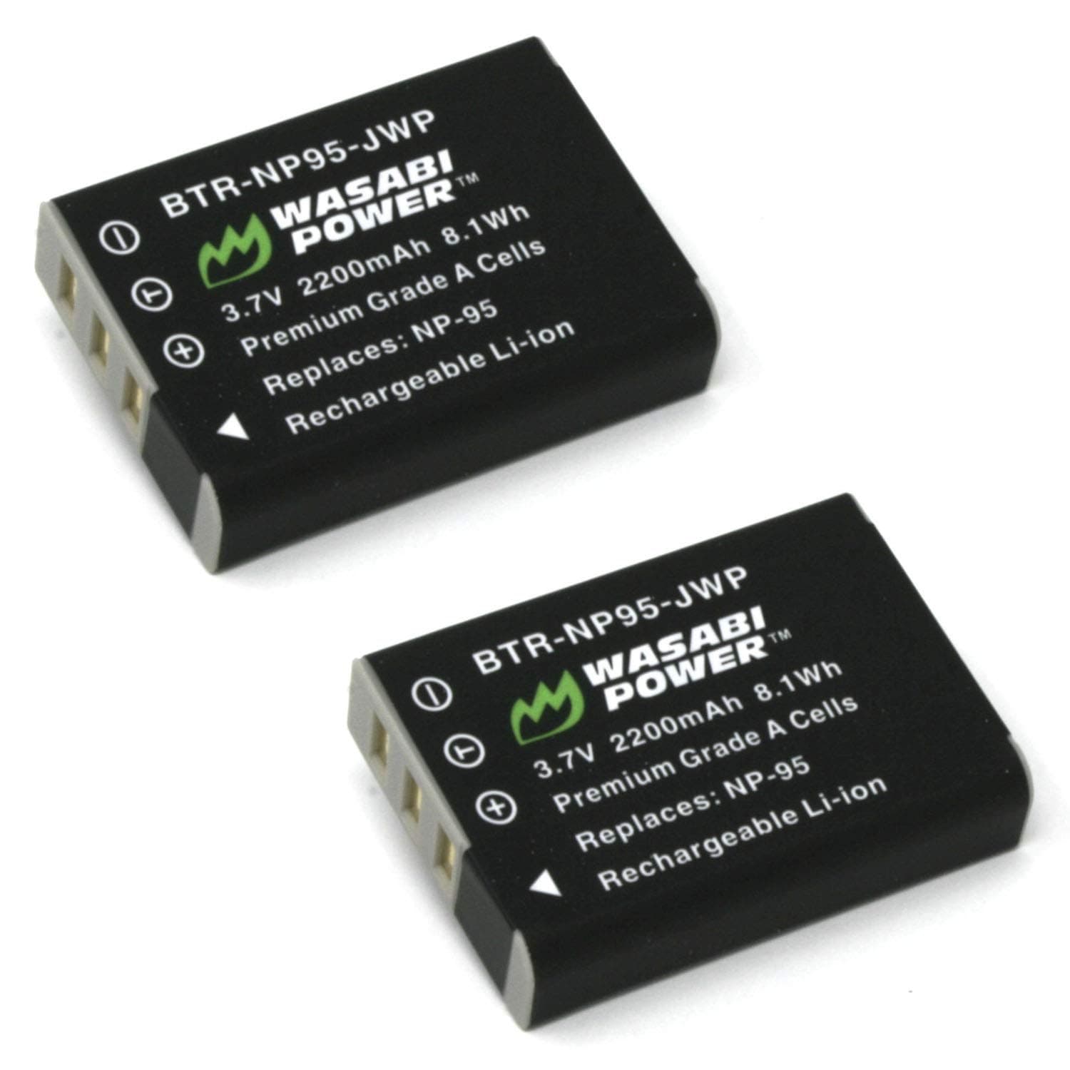 Wasabi Power Battery for Fujifilm NP-95 (2-Pack) Battery for Fujifilm NP-95 and Fuji FinePix Real 3D W1, X100, X100S, X-S1