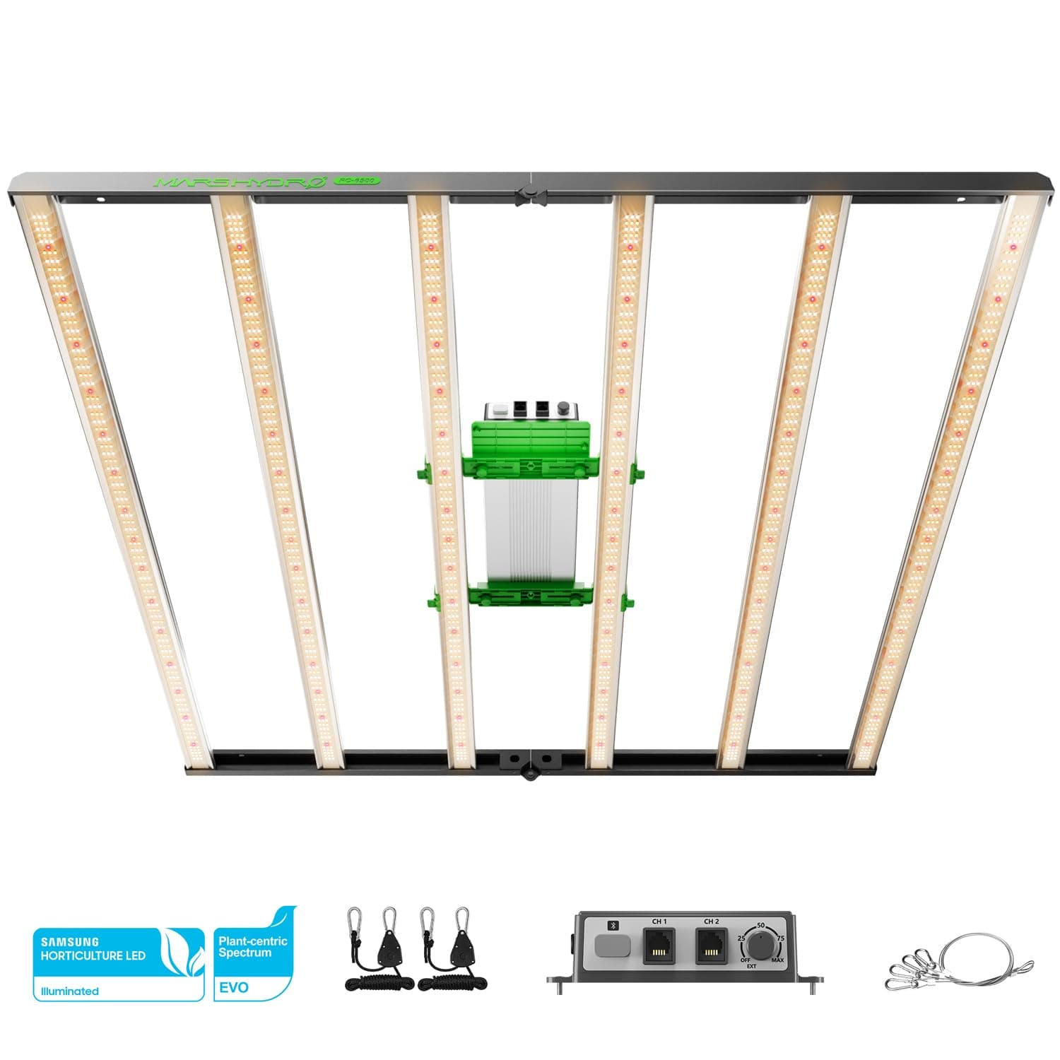 FC6500 730W Samsung LM301H EVO LED Grow Light 5x5, 1530Pcs Diodes with Smart Control Function, 730W Full Spectrum Foldable Dimmable Daisy Chain Grow Lights Bar for Indoor Growing