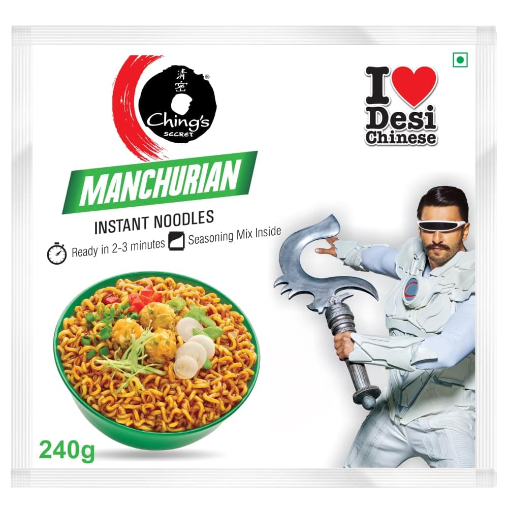 Ching’s Secret Manchurian Instant Noodles, Desi Chinese Noodles, Vegetarian, 240g