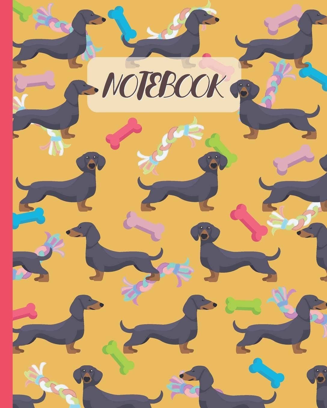 Notebook: Cute Black & Tan Dachshunds - Lined Notebook, Diary, Track, Log & Journal - Gift Idea for Boys Girls Teens Men Women (8"x10" 120 Pages)