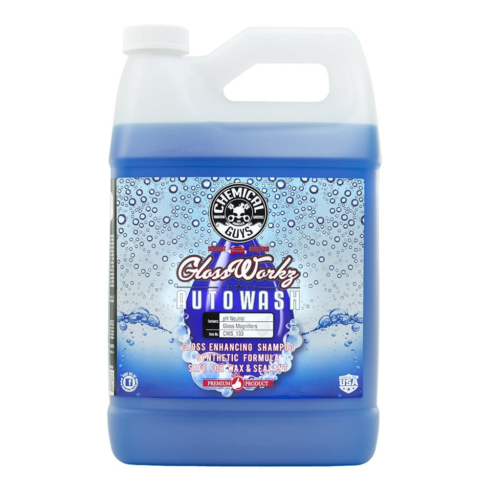 Chemical Guys CWS_133 Glossworkz Gloss Booster Car Wash Soap (For Foam Cannons, Foam Guns or Bucket Washes) For Cars, Trucks, Motorcycles, RVs & More, 128 fl oz (1 Gallon), Watermelon Scent