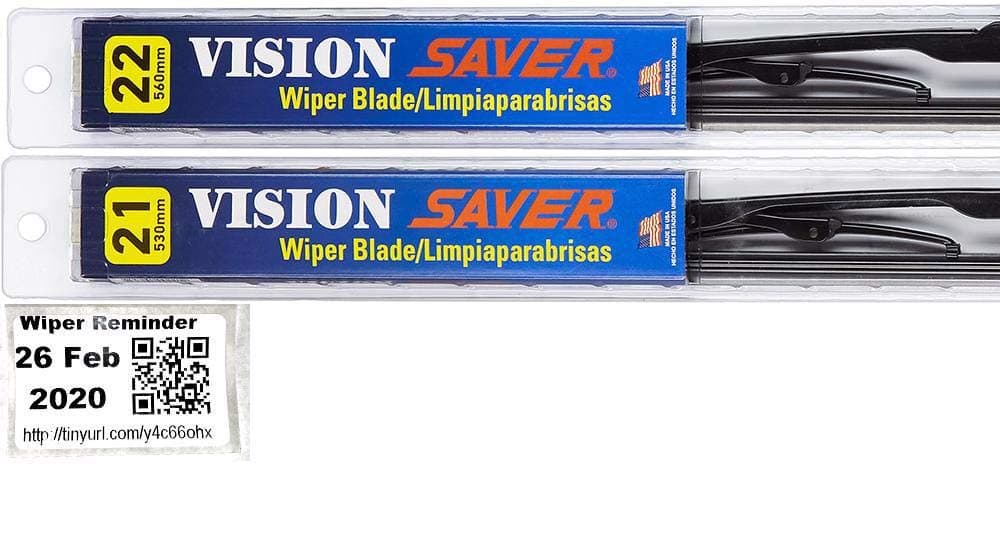 Vision Saver - Windshield Wiper Blade Set/Kit/Bundle for 2009-2015 Honda Pilot - Driver & Passenger Blades & Reminder Sticker