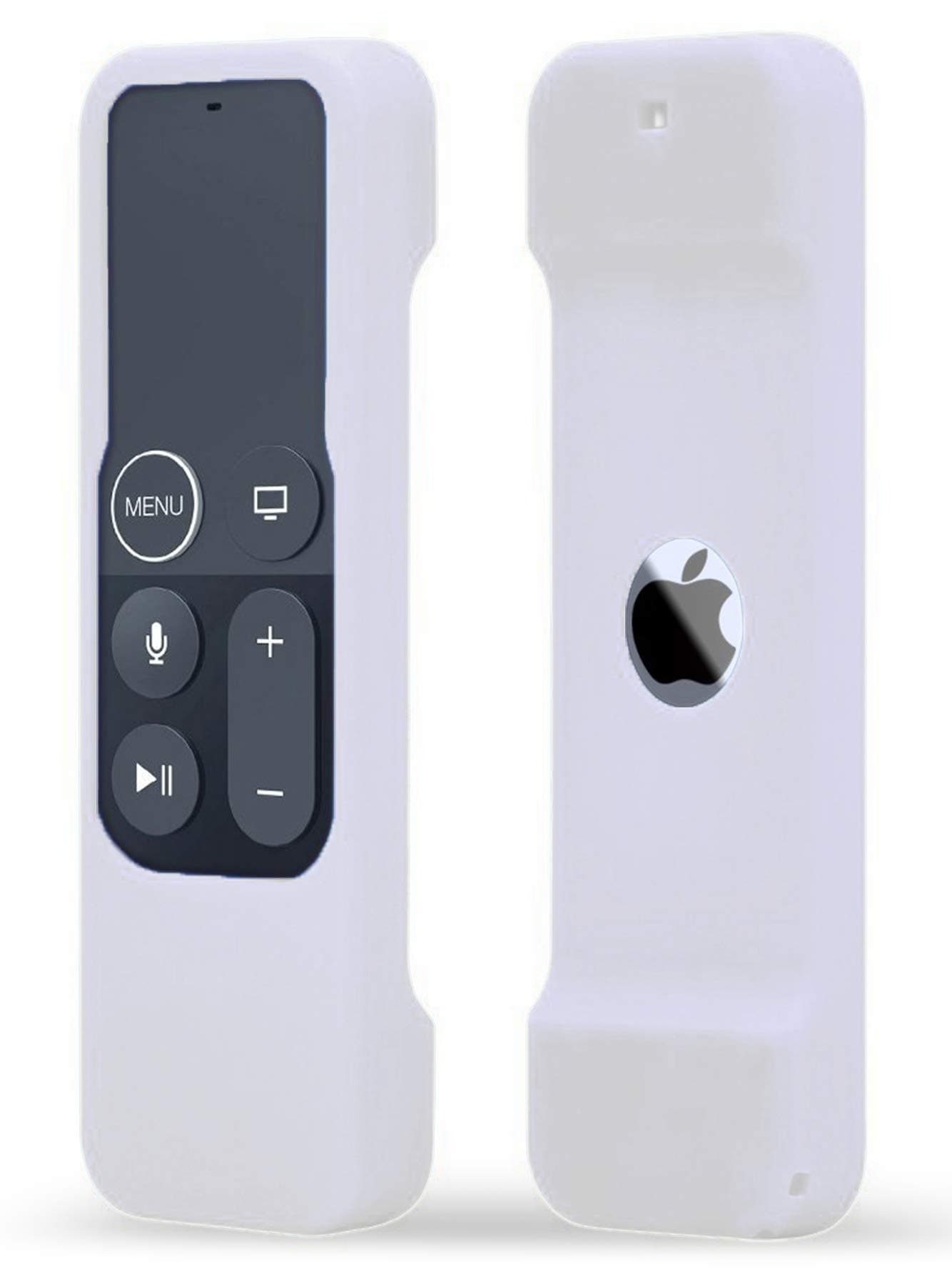 TOKERSE Silicone Case Compatible with Apple TV 4K/HD Siri Remote (1st Gen) - Anti-Slip Shock Proof Soft Remote Cover Case Compatible with Apple TV 4K 5th 4th Gen Siri Remote Controller - White