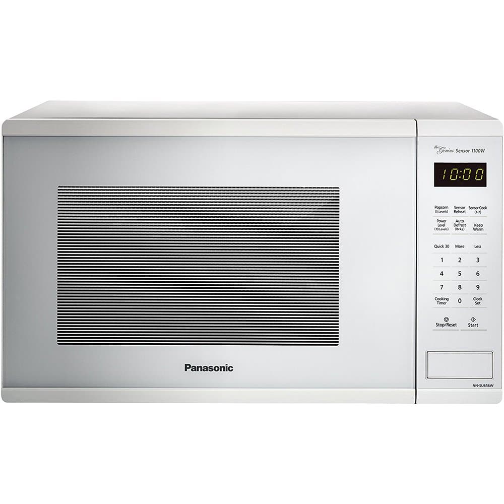 Panasonic NN-SU656W Countertop Microwave Oven with Genius Sensor, Quick 30sec, Popcorn Button, Child Safety Lock and 1100 Watts of Cooking Power-NN-SU, 1.3 cu. ft, White