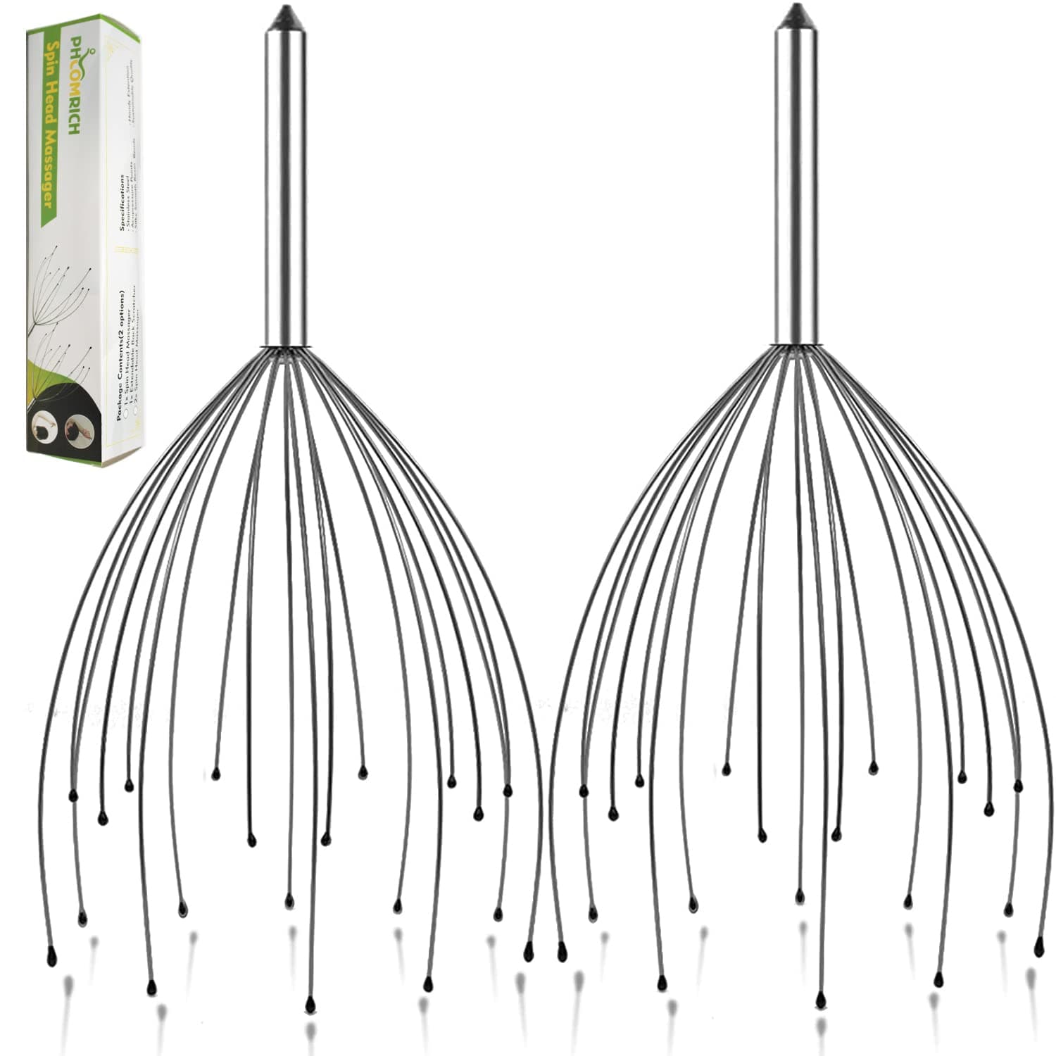Scalp Massagers, 20 Fingers Head Massager, Head Scratcher for Head & Body Relaxing (2 Pack)