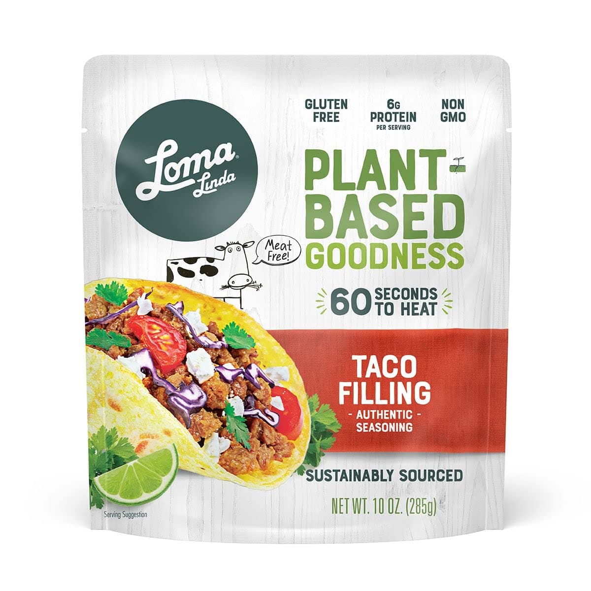 Loma Linda Blue - Plant-Based Meal Solution - Taco Filling (10 oz.) (Pack of 6) - Non-GMO, Gluten Free