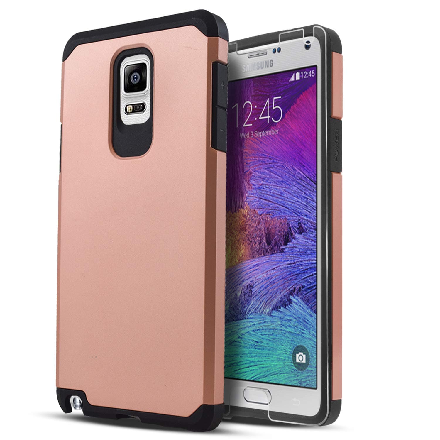 STARSHOP Galaxy Note 3 Case, [Shock Absorption] Dual Layers Impact Advanced Protective Cover with [Premium HD Screen Protector Included] for Galaxy Note 3 (Rose Gold)