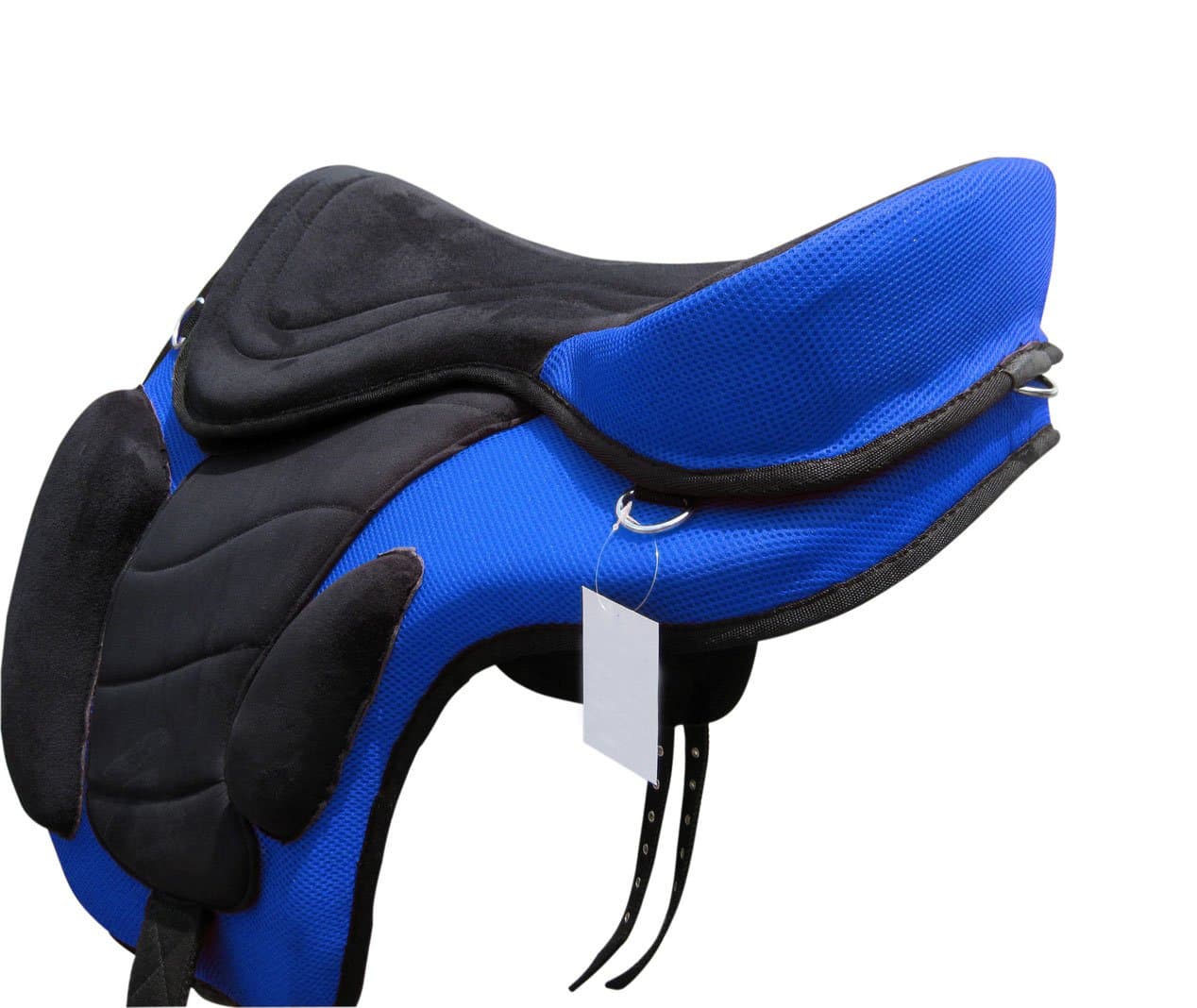 TintPets HORSE TREELESS SADDLE, 16" WIDE, SEAT WITH MATCHING GIRTH (SQUARE PATTERN)