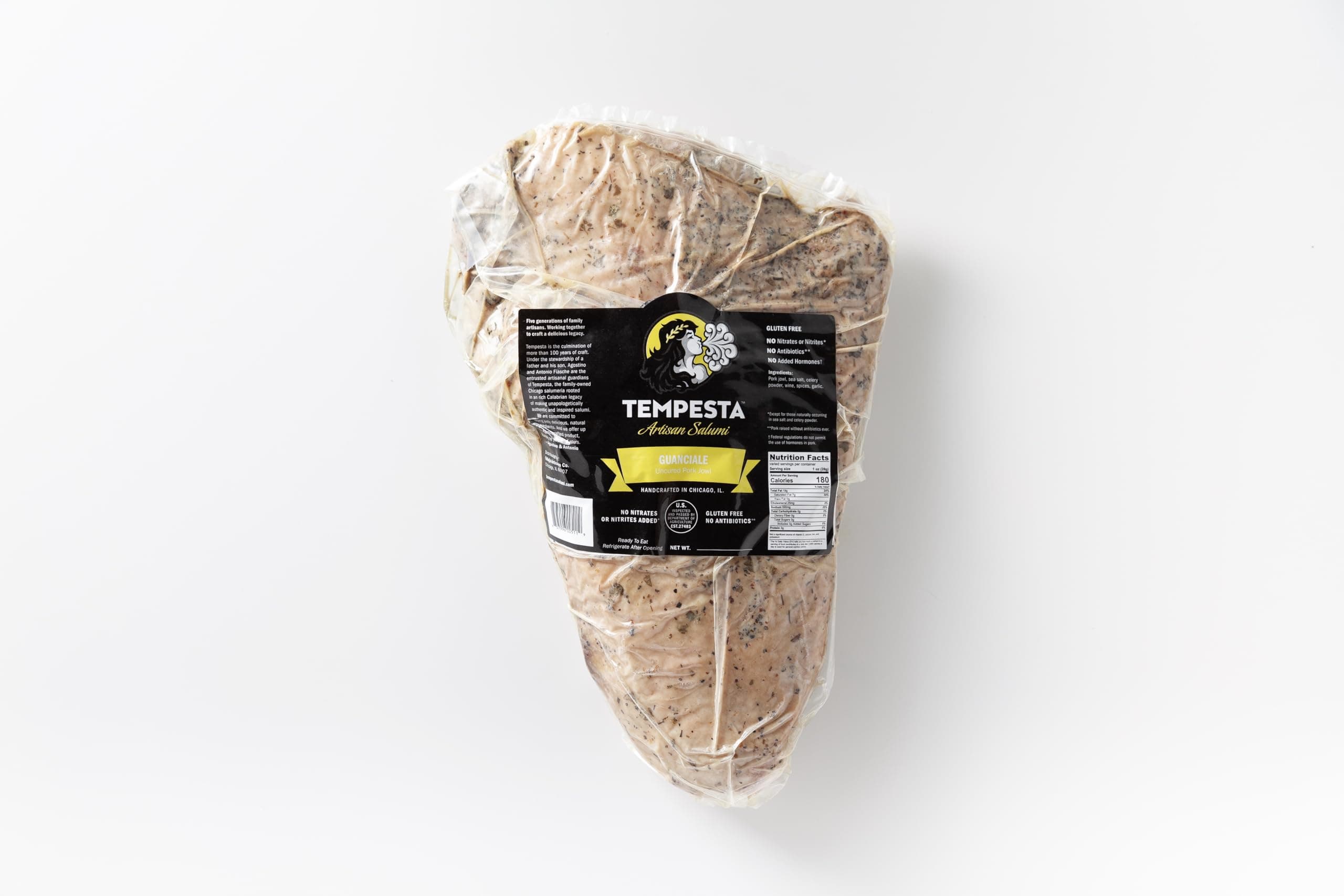 Tempesta Guanciale (Uncured Pork Jowls), 14 OZ (Pack - 3)