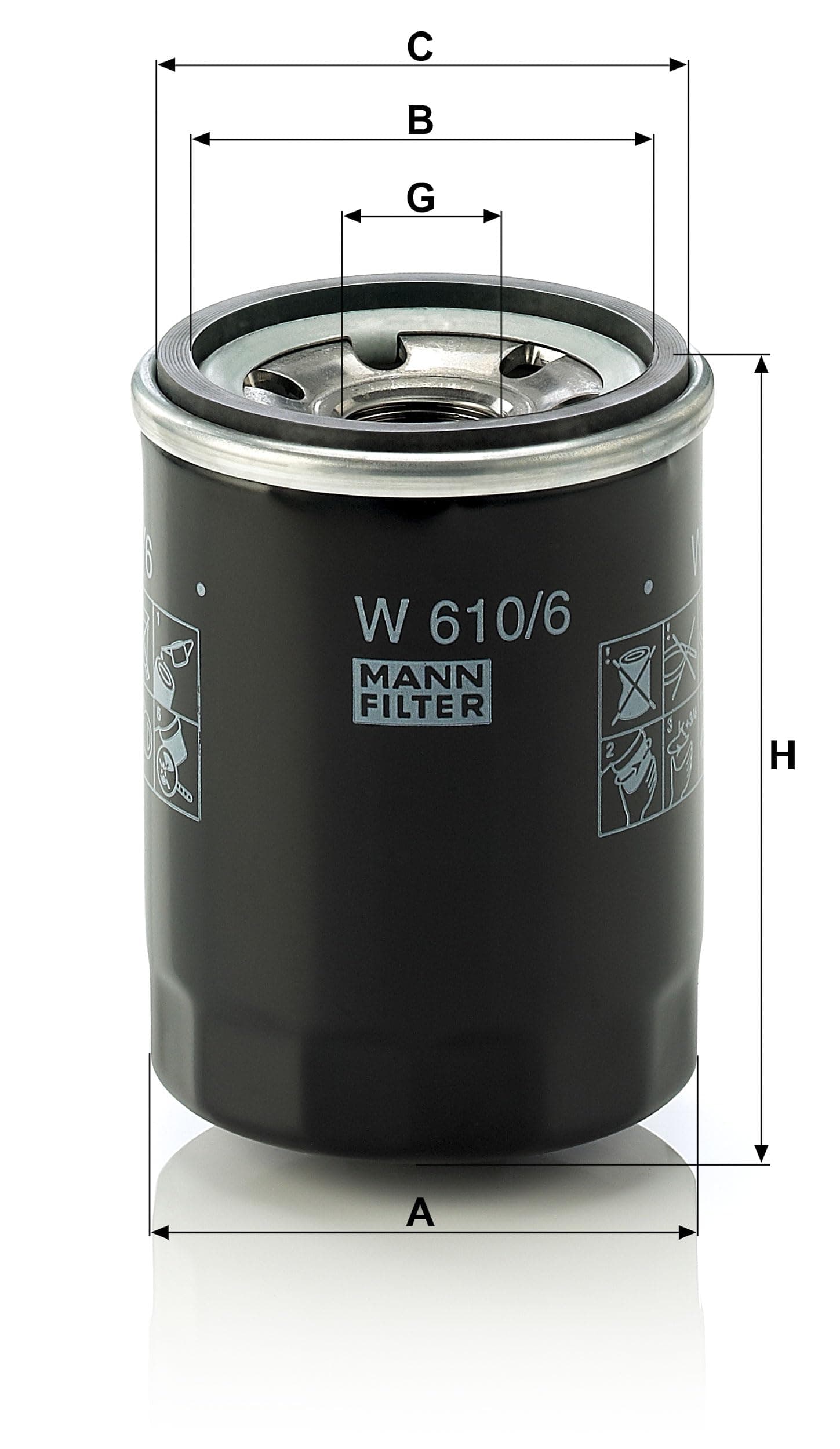 MANN-FILTER W 610/6 Oil Filter - For Cars and Commercial Vehicles