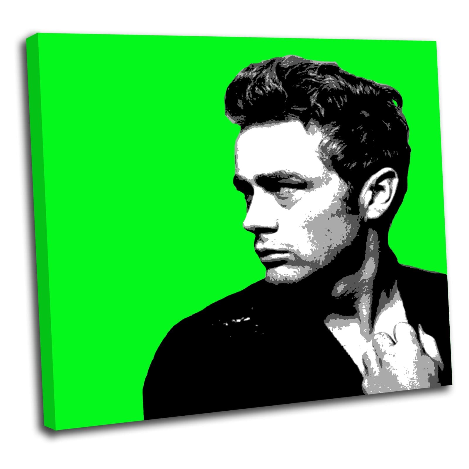 Canvas Culture - James Dean Pop Art Box Framed Canvas Art Print Picture 2 Green 60 x 60cm