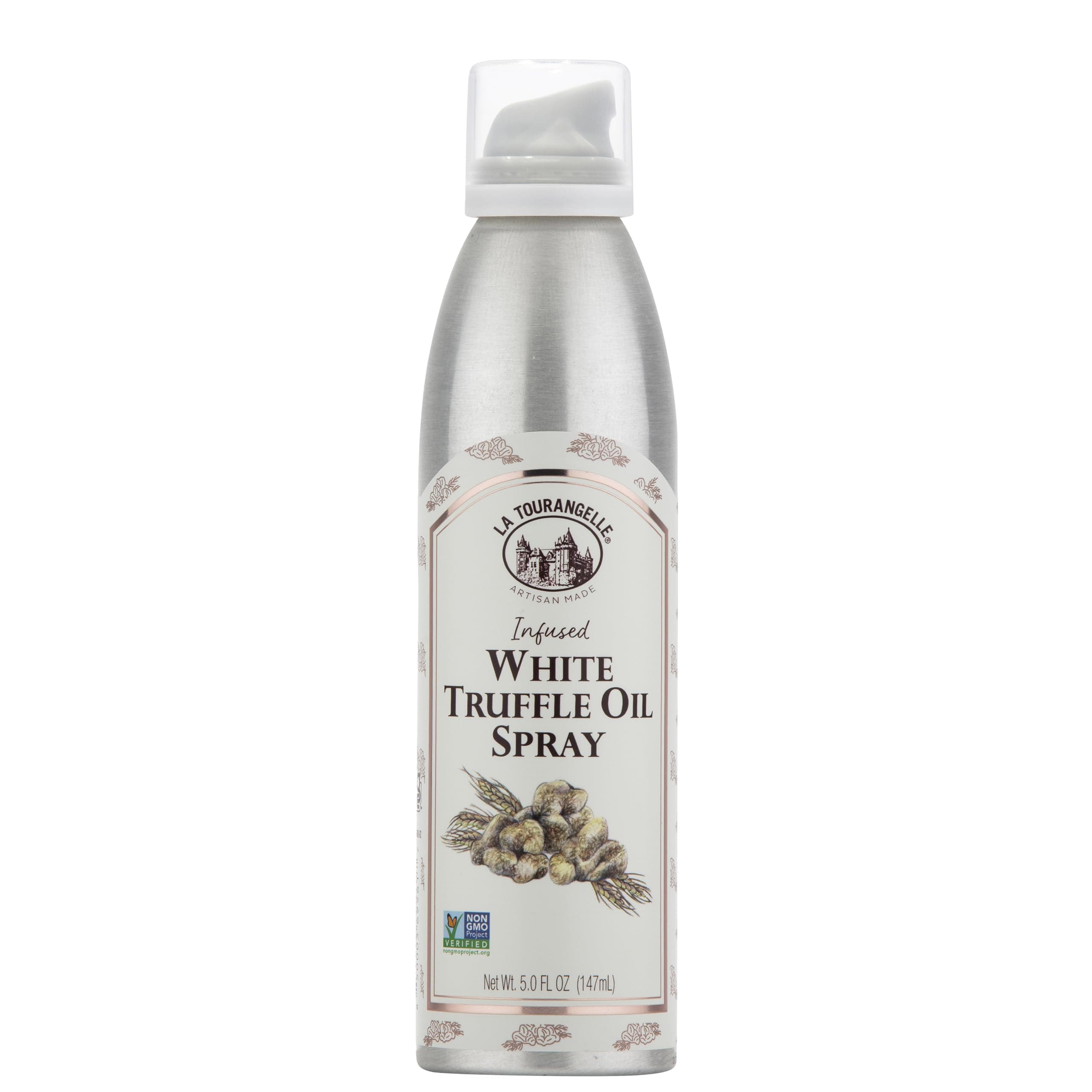 La Tourangelle, White Truffle Cooking Spray, Complex Gourmet Earthy Flavor for Spraying on Pasta, Popcorn, Vegetables, Potatoes, and More, 5 Fl Oz