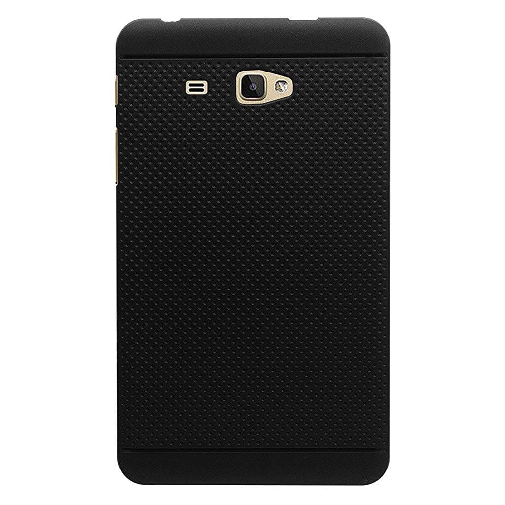 KANICT Dotted Soft Skin Rubbersied Back Case Cover for Samsung Galaxy J Max/T285 T280 Tablet (Black)