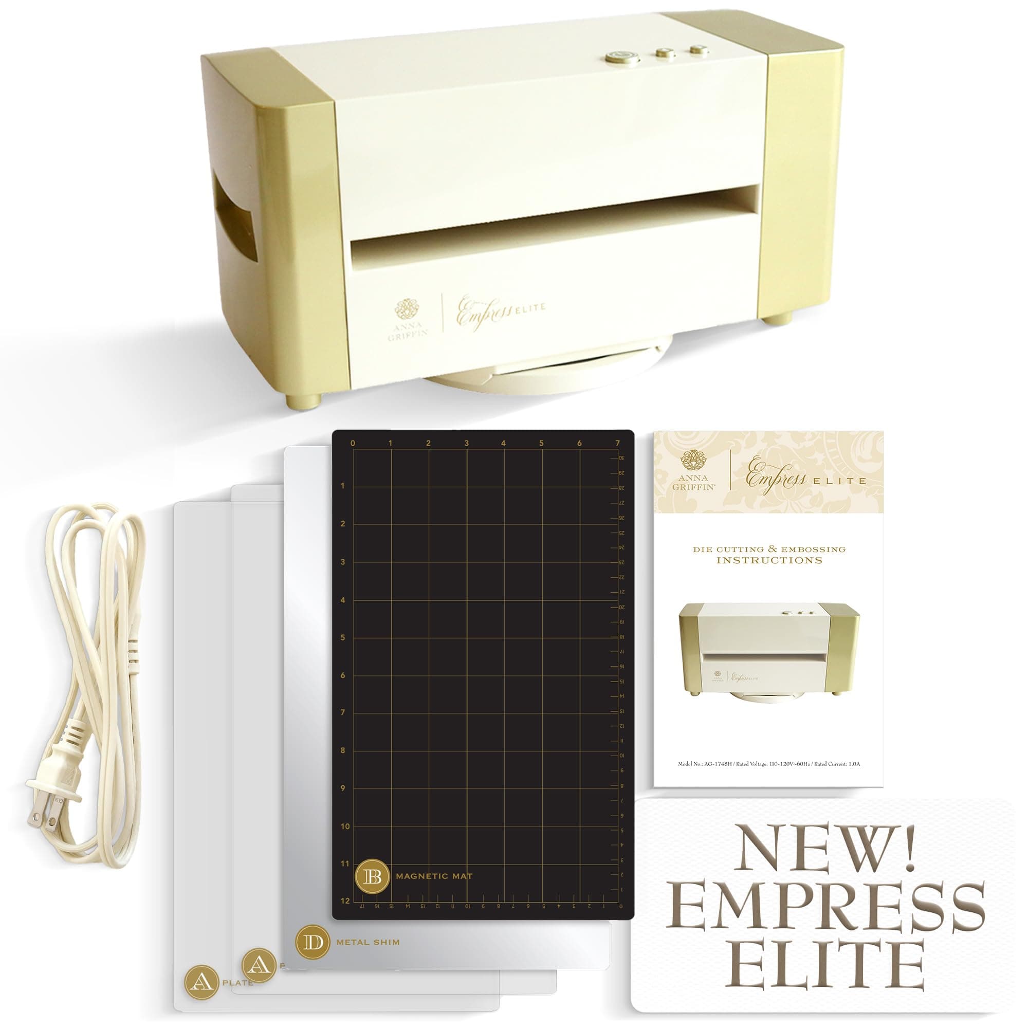 Anna Griffin Empress Elite Die Cutting Machine with Large Plates - 10% Faster Electric Die Cutting and Embossing Machine for Card Making, Embossing Machine for Crafting, Complete Set with Large Plates