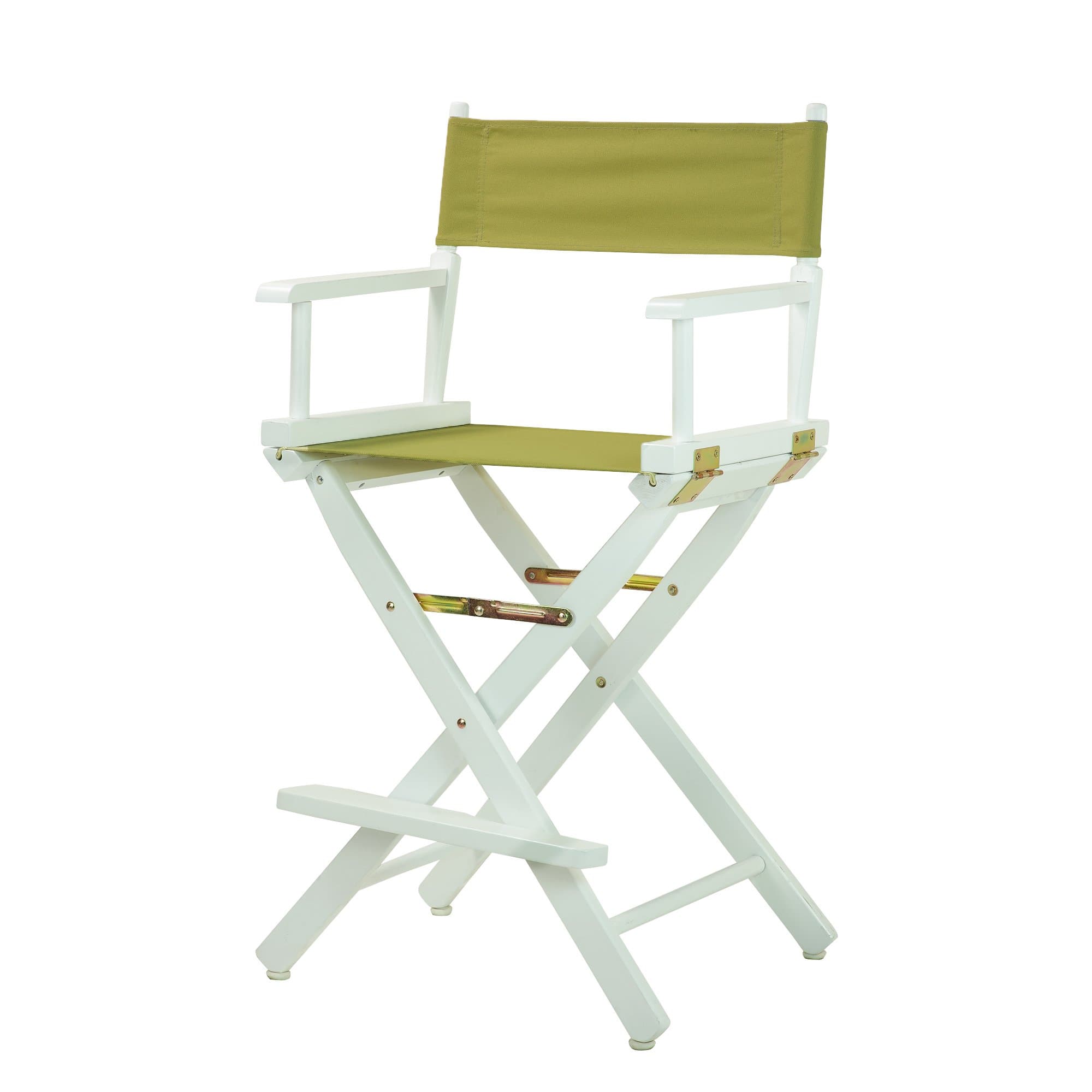 24" Director's Chair White Frame with Olive Canvas, Counter Height