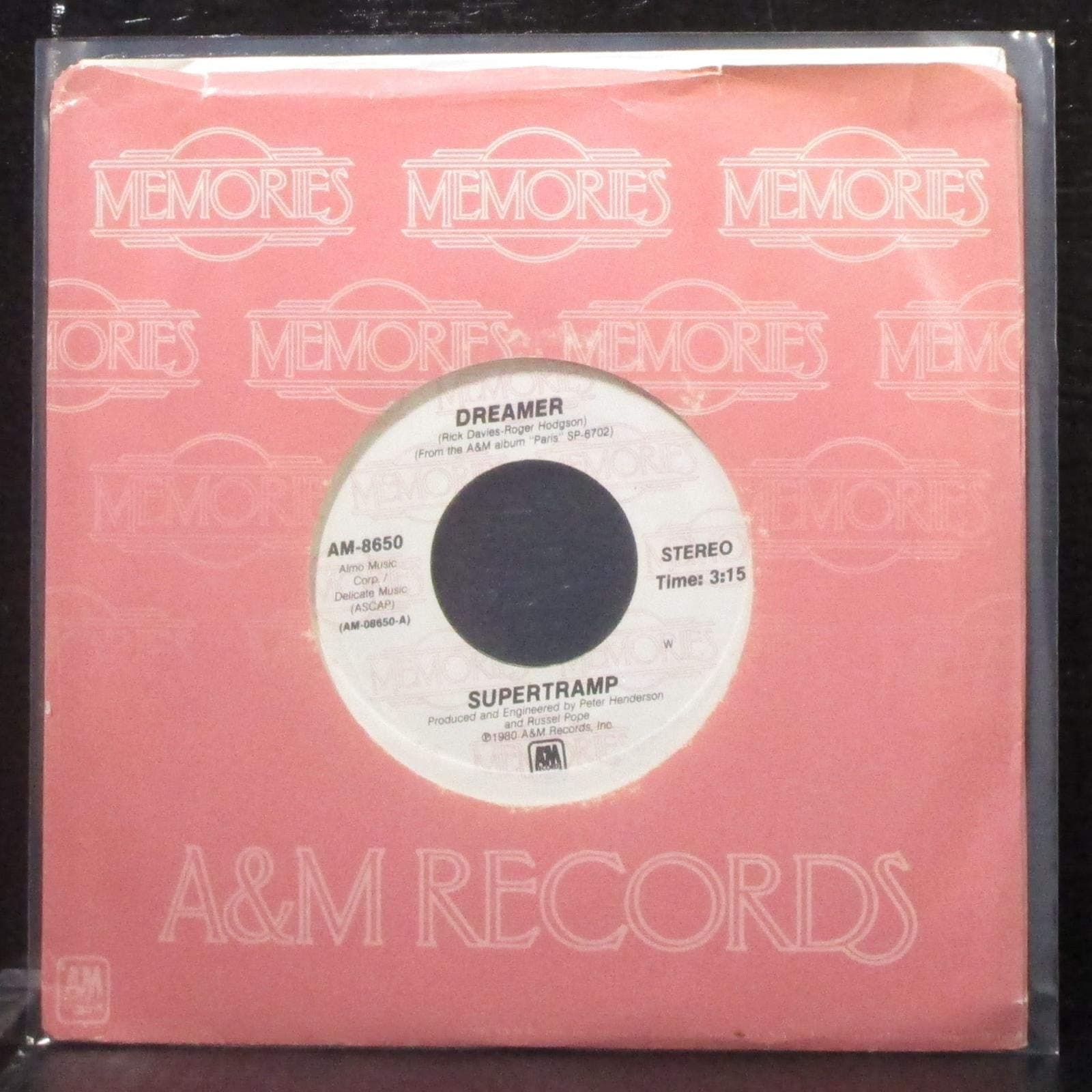 Supertramp - Dreamer / Breakfast In America - 7" Vinyl 45 Record