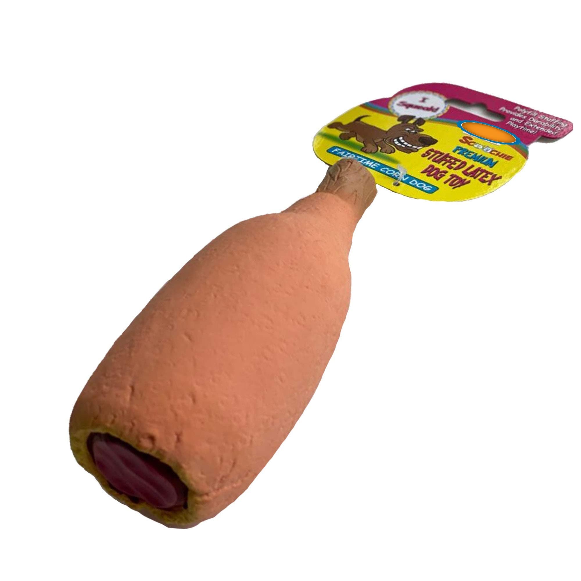 Schoochie Pet 703 Premium Stuffed Latex Fairtime Corn Toys 6.5 In.