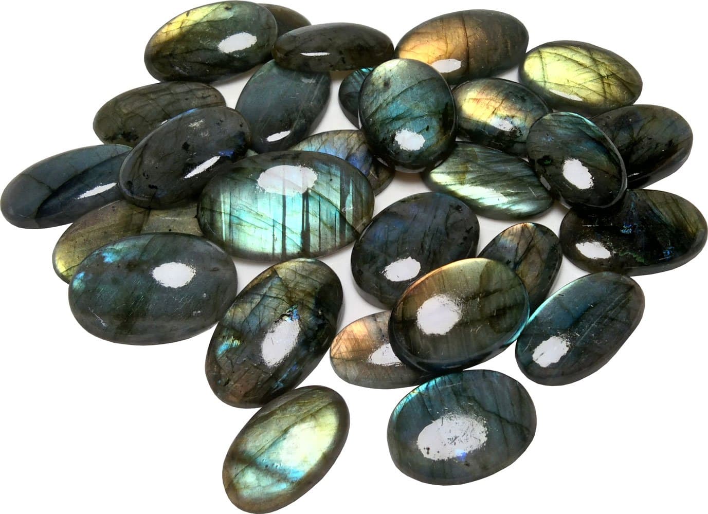 Aldomin Natural Labradorite Healing Crystal Cabochons - Oval Shape Gemstone for Ring, Pendant Cabochons for Unisex (1 Single Stone)