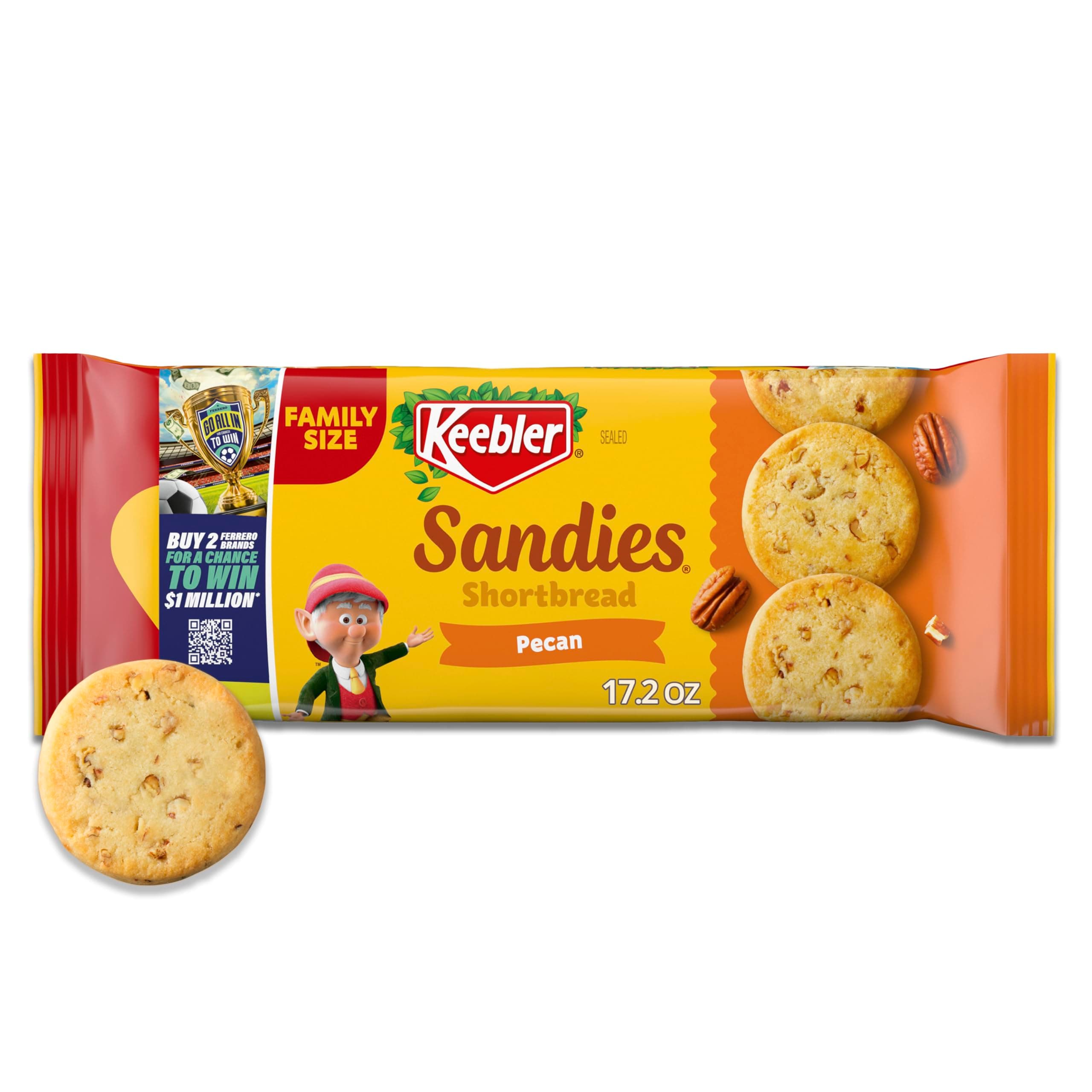 Sandies Shortbread Cookies, Pecan, Family Size, 17.2 oz