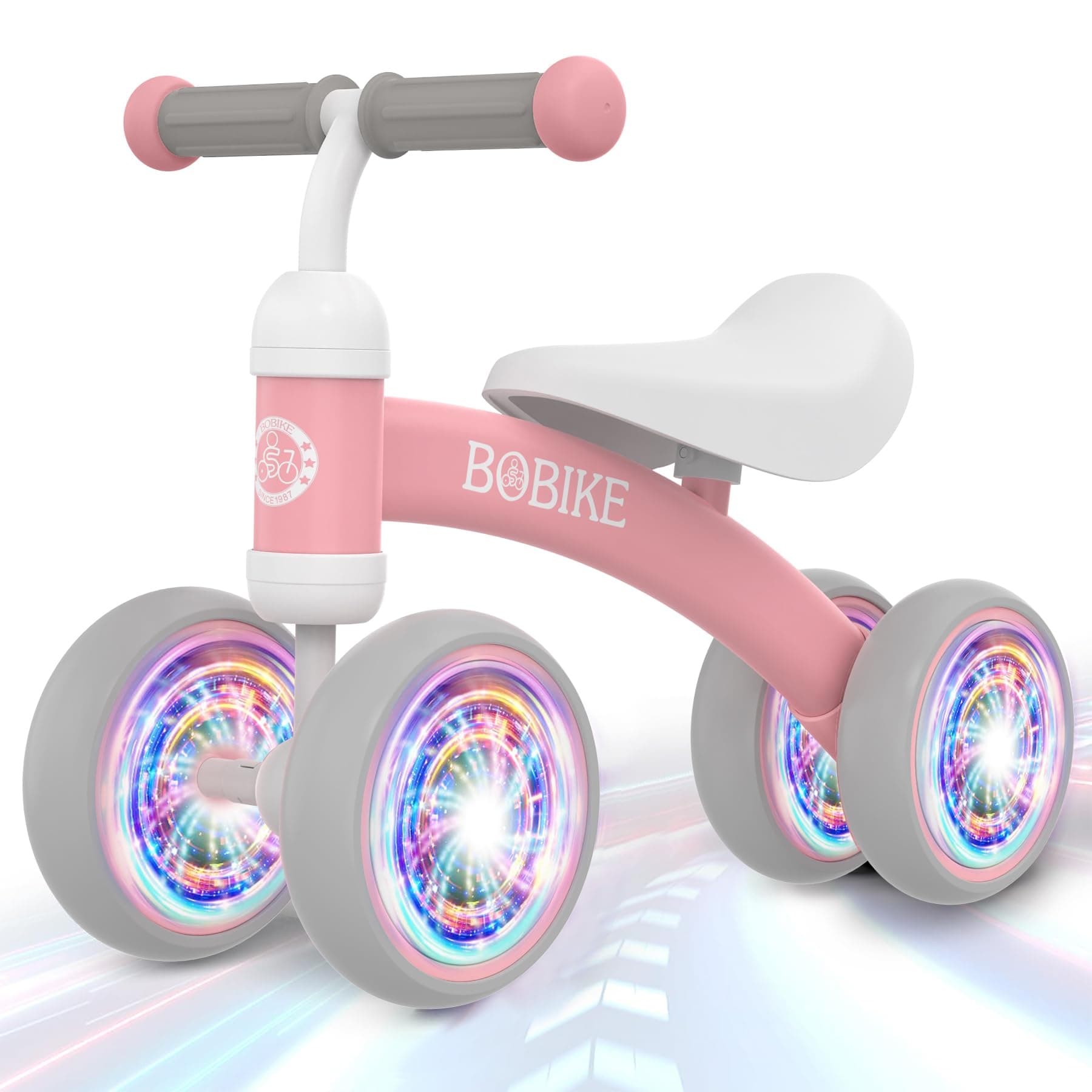 Colorful Lighting Baby Balance Bike Toys for 12-36 Month Girl Boy Gifts, Toddler Balance Bike, No Pedal 4 Luminous Silence Wheels & Soft Seat Pre-School First Birthday Gifts
