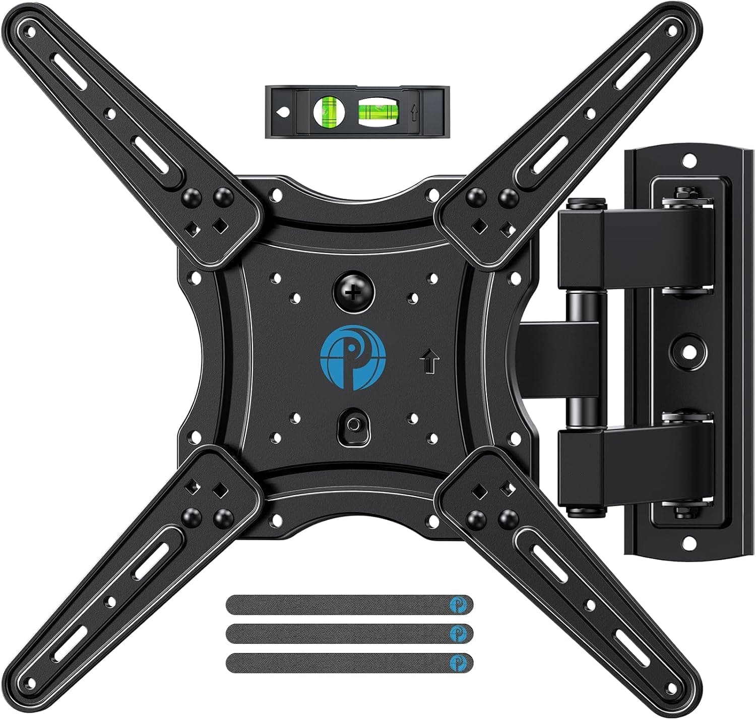 Pipishell Full Motion TV Wall Mount for 26-65 inch Flat or Curved TVs up to 77 lbs, TV Bracket Wall Mount with Articulating Arms, Extension, Tilt, Swivel, Leveling, Max VESA 400x400mm, PIMF7