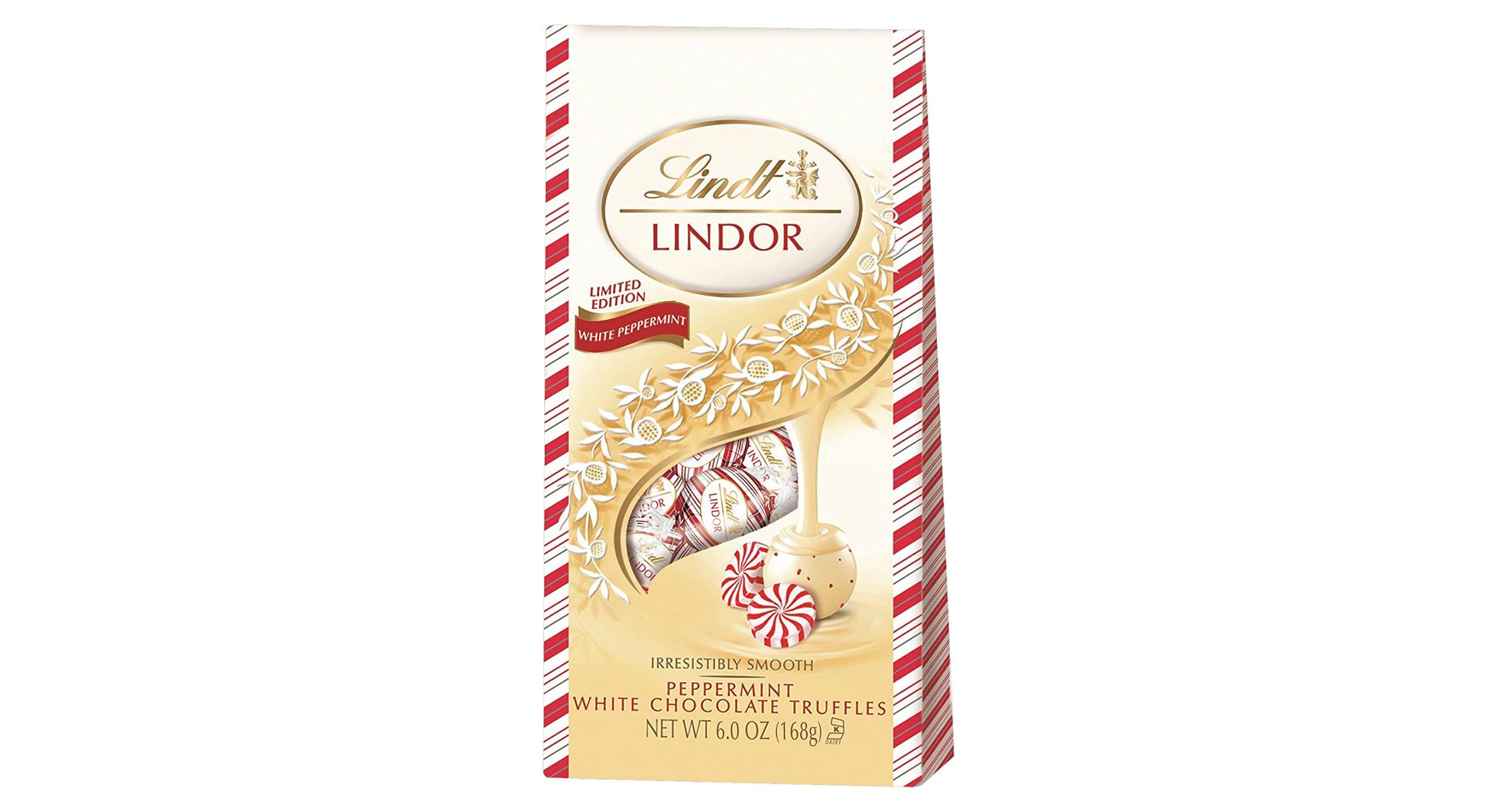 Chocolate Lindor Truffles "White Chocolate Peppermint" Bag, 6 Ounce