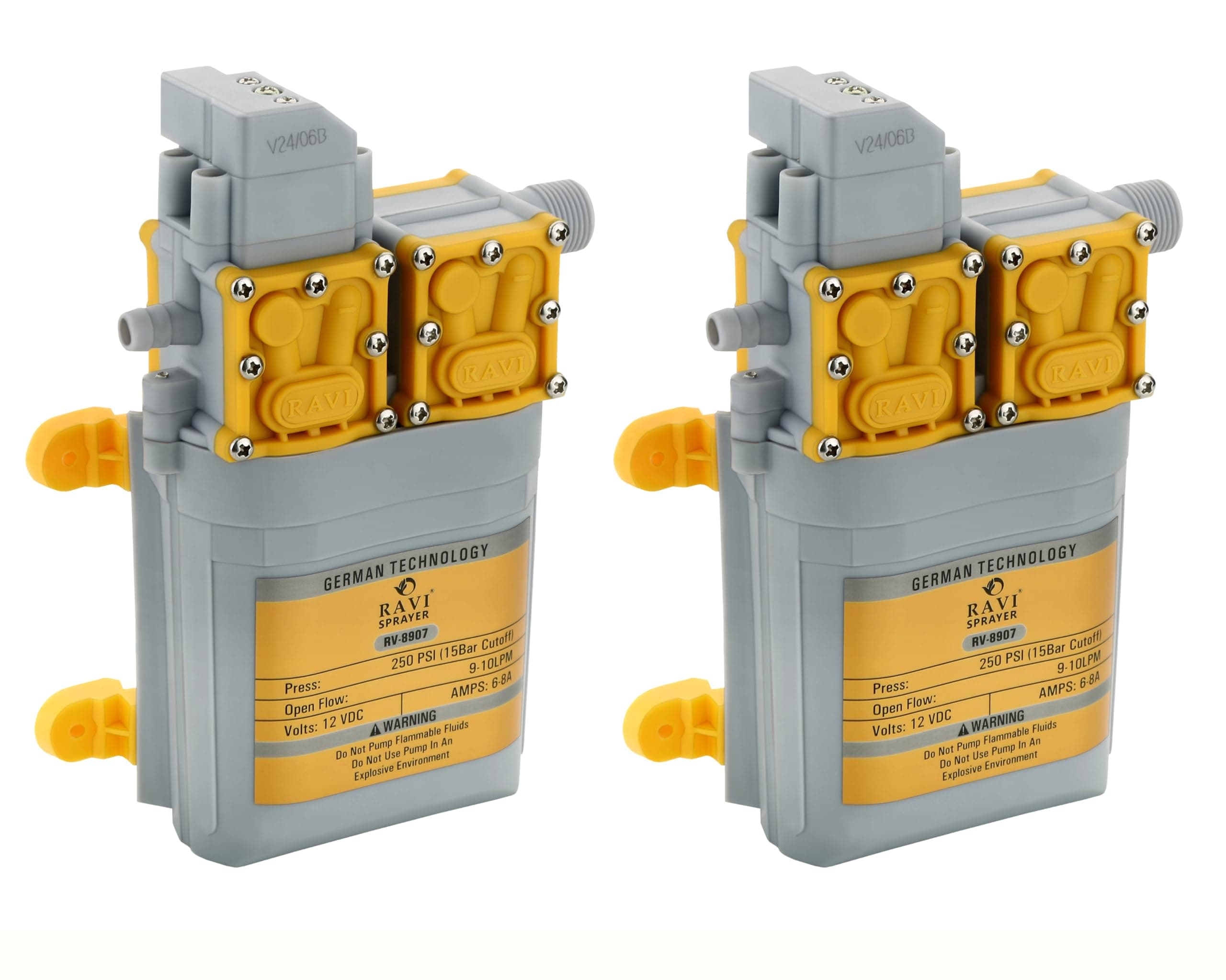 High Pressure Pumps 12v DC Water Pump Diaphragm Pump Double Motor Pump Motor (250 PSI FLOW RATE- 10 Leter Par Minute (Pack Of 2 Pieces)