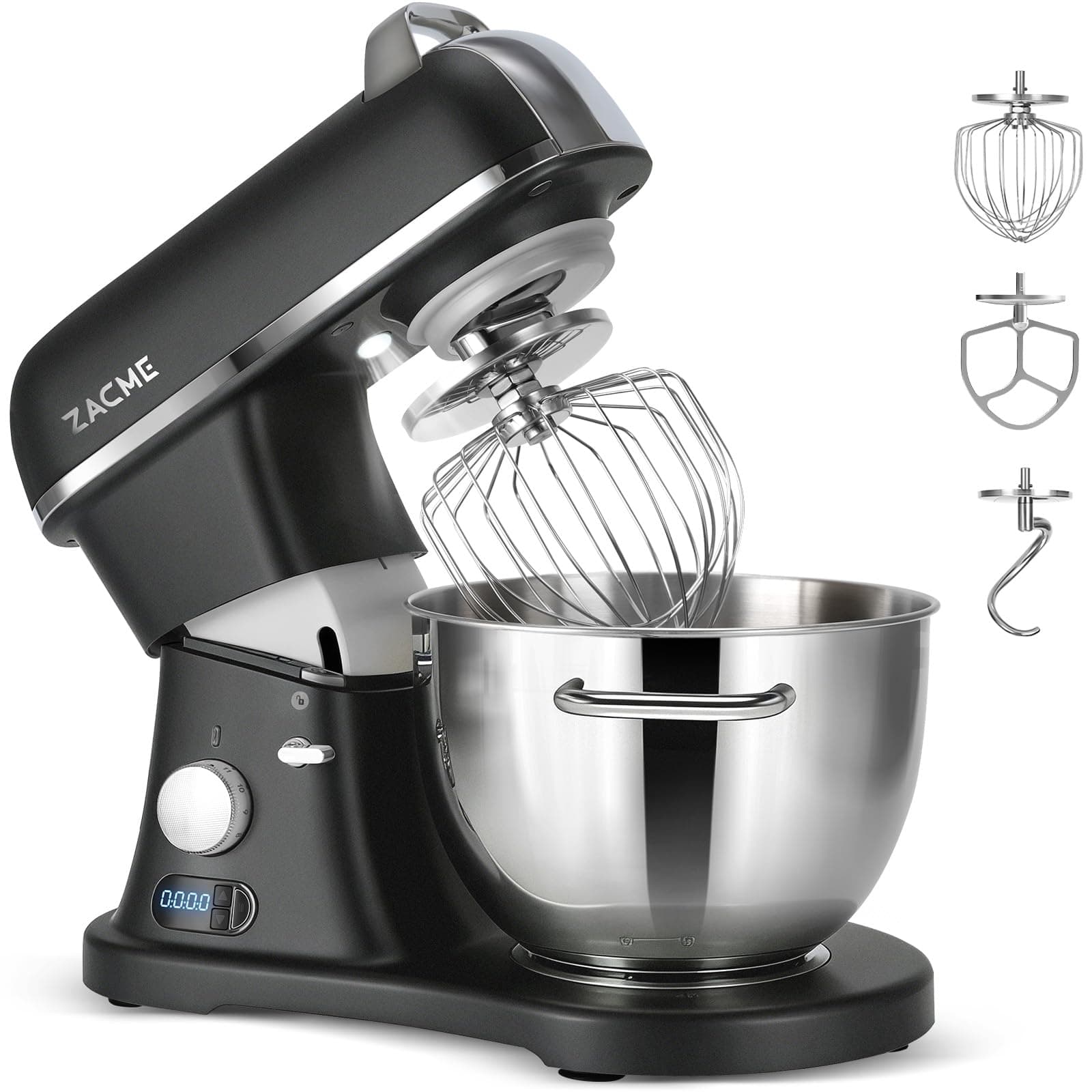 8.4QT Commercial Stand Mixer 800W with Aluminum Die Casting Meets the Standard of NSF/ANSI 8-2023, Mixers Kitchen Electric Stand Mixer with Stainless Steel 8L Bowl, Dough Hook, Whisk and Beater, Black