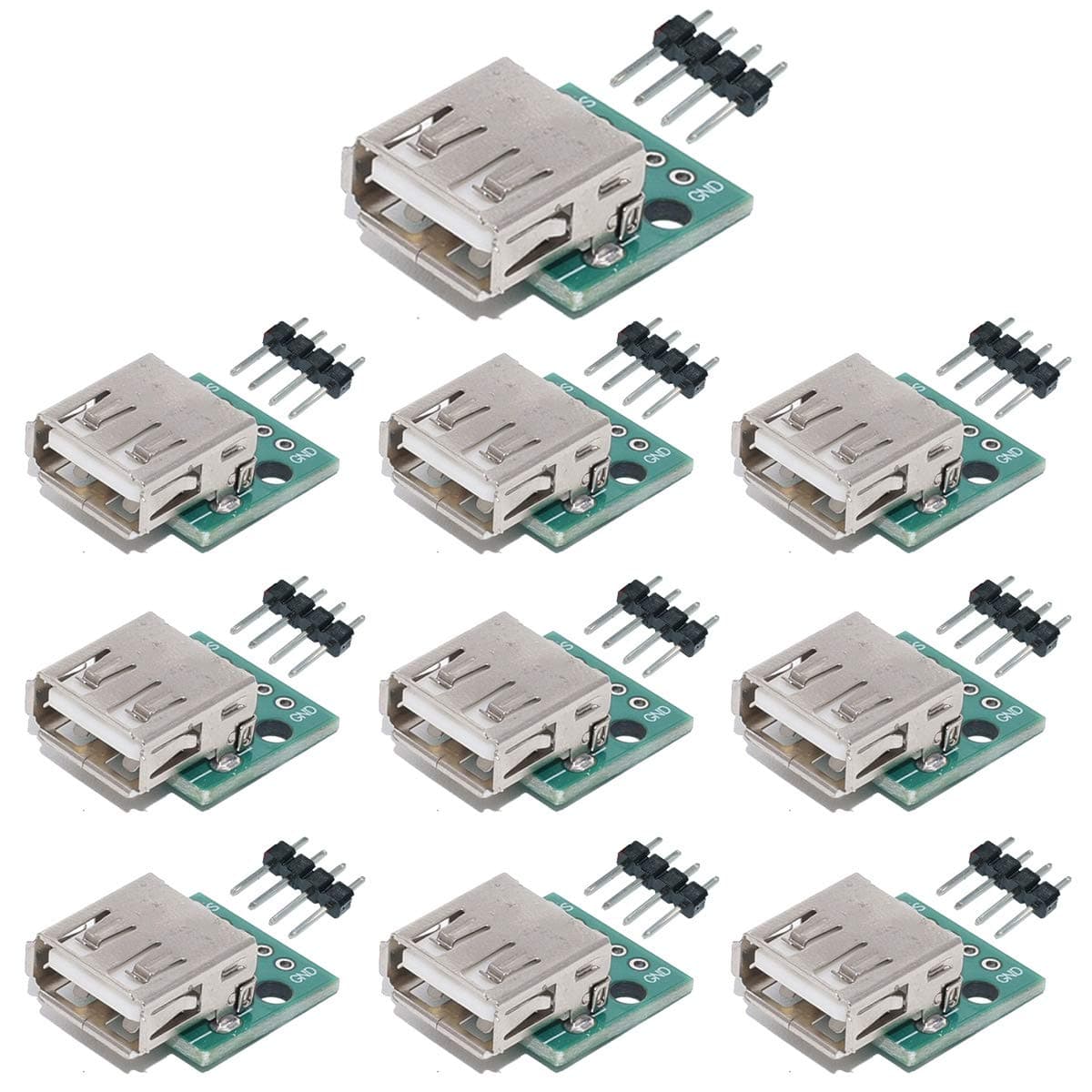 DAOKI 10Pcs DIY Male Connector/MINI Micro USB to DIP Adapter 2.54mm 5pin Female Connector B Type USB2.0 Female PCB Converter USB 3.0