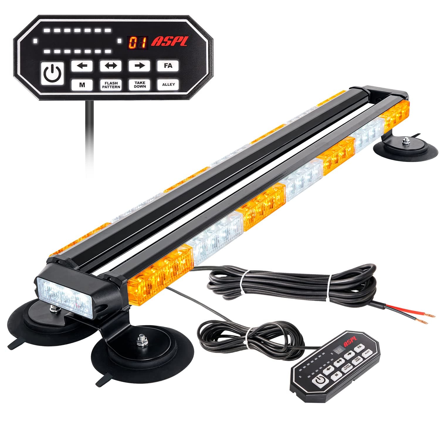 ASPL31" and 62" LED Strobe Light Bar with Remote Control, Double-Sided Flashing Emergency Warning Light