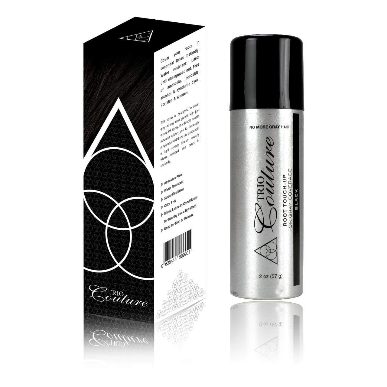 Hair Root Touch Up - Gray Concealer Spray, 2 oz (Black)
