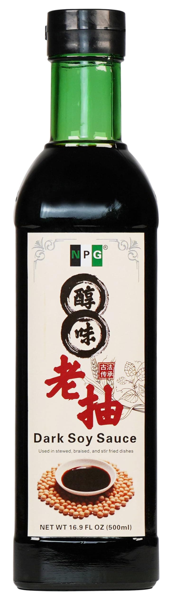 NPG Premium Dark Soy Sauce 16.9 Fl Oz, All Purpose Seasoning for Sushi, Chinese & Korean Cuisine, Authentic Flavor Enhancer for Stir Fry