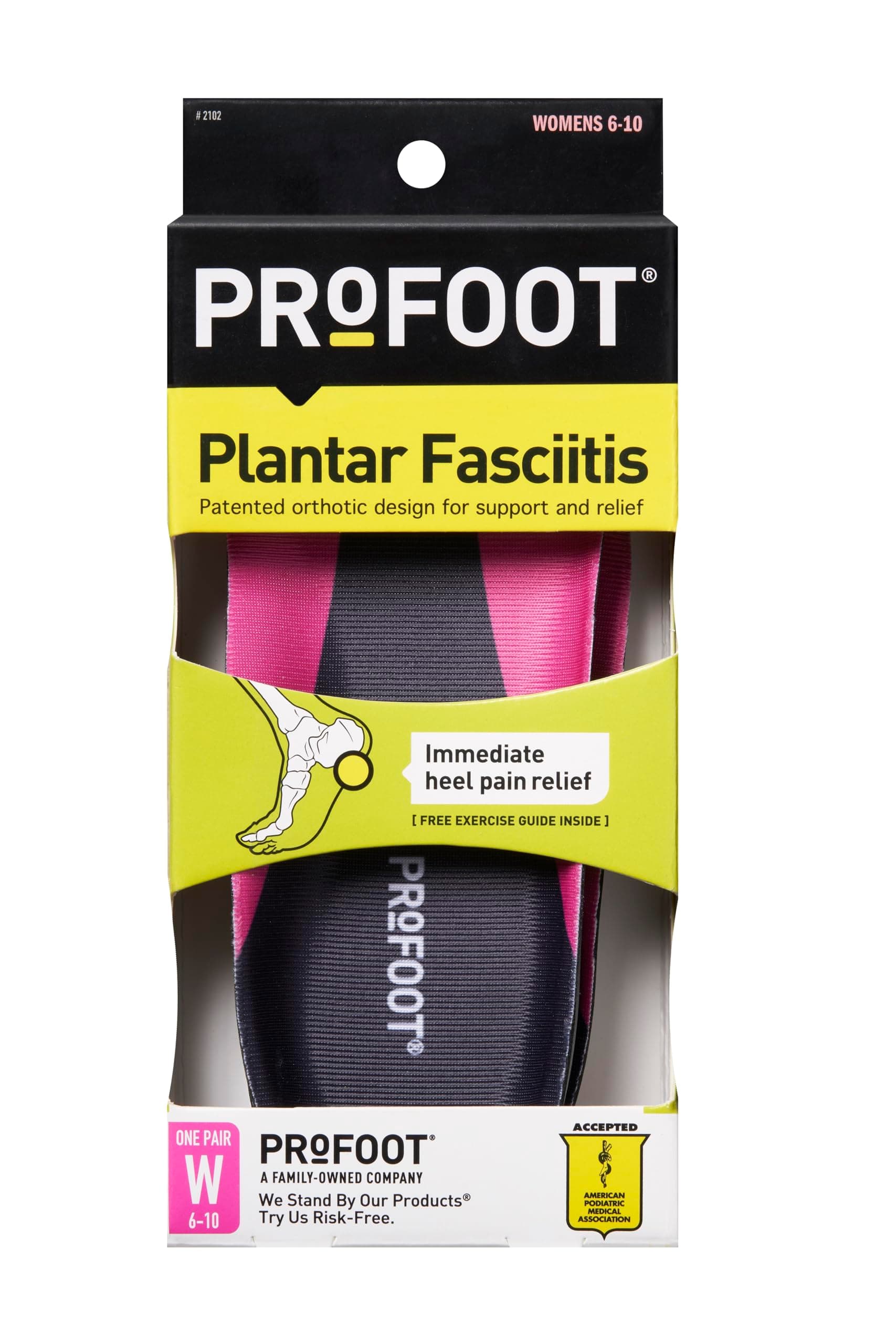 Profoot Plantar Fasciitis Orthotics, Women's, 1 Pair