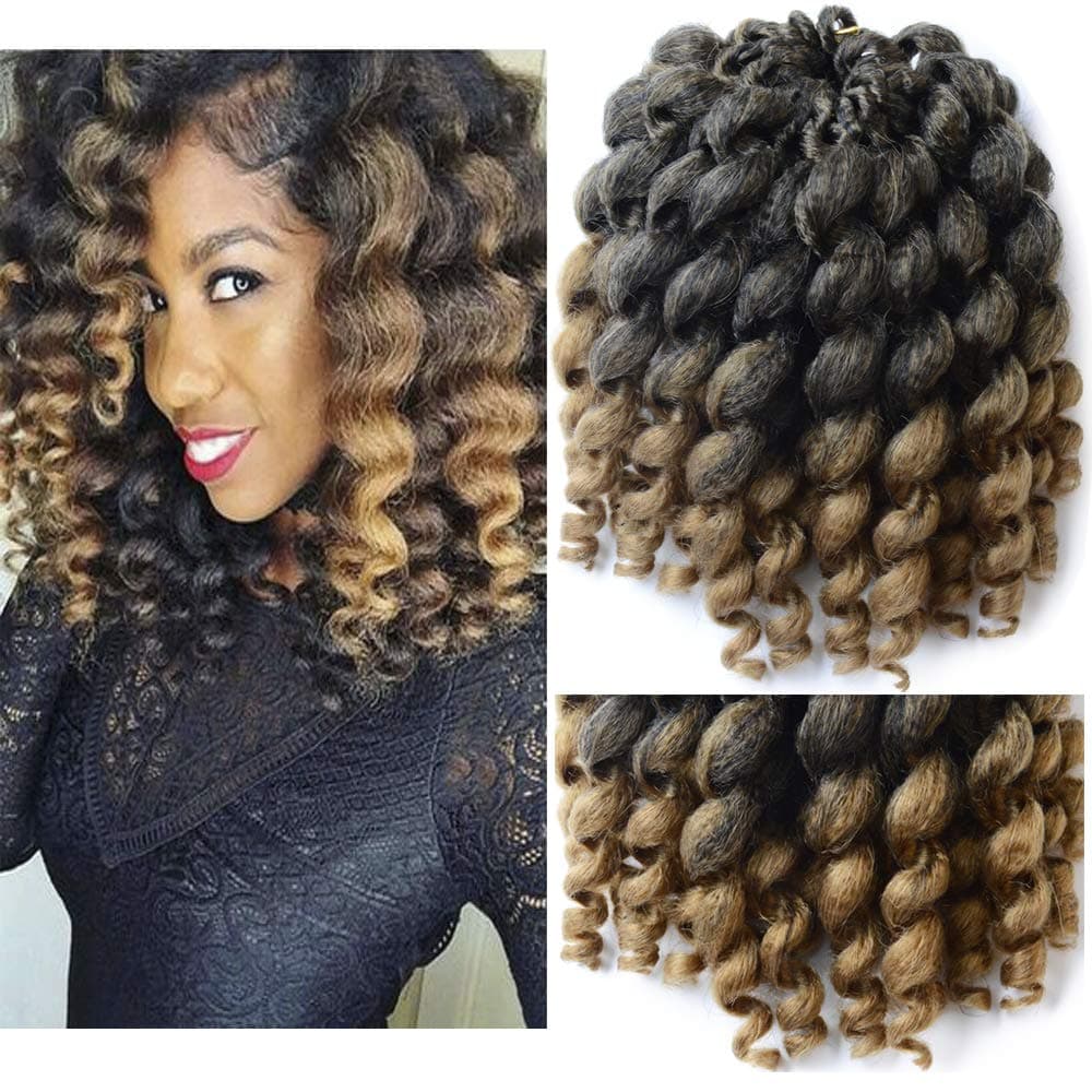 5 packs 2X Ringlet Wand Curl 22 Strands Jumpy Wand Curly Crochet Hair 8 Inch African Collection Jamaican Bounce Crochet Hair T1B /27