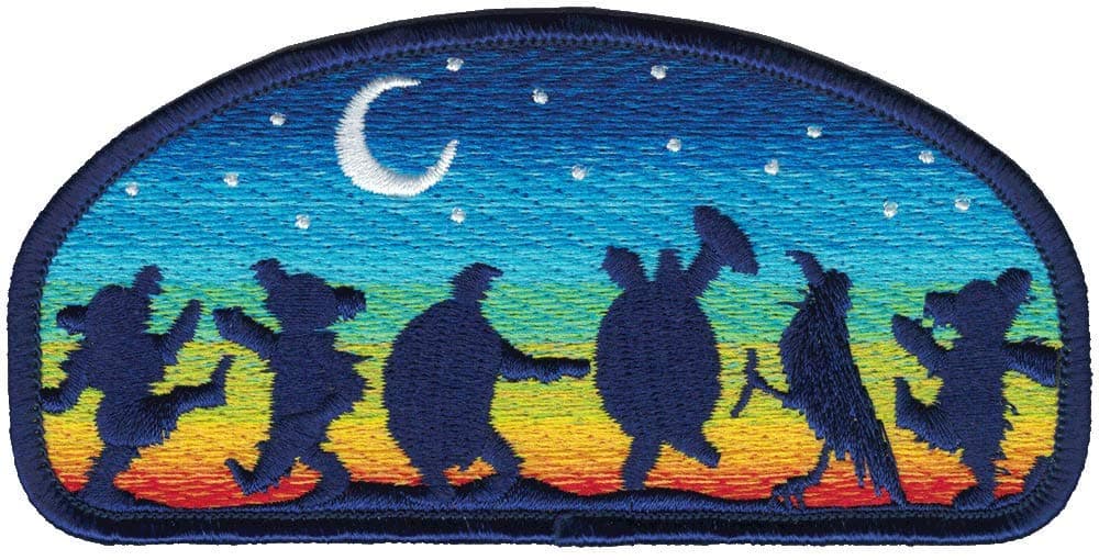 Grateful Dead Moondance Patch with Dancing Bears, Terrapins & a Crow - Iron On or Sew On, Multicolor, 4.5" X 2.25"