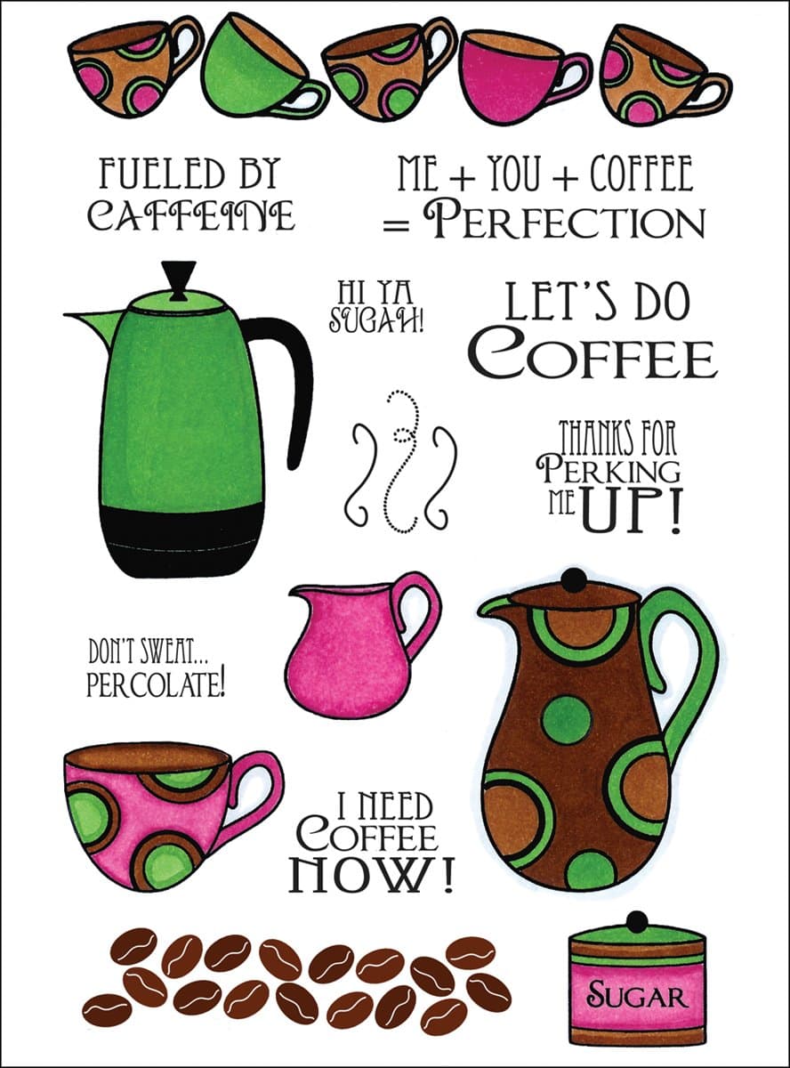 Our Craft Lounge Clear Stamp Set Fueled By Caffeine