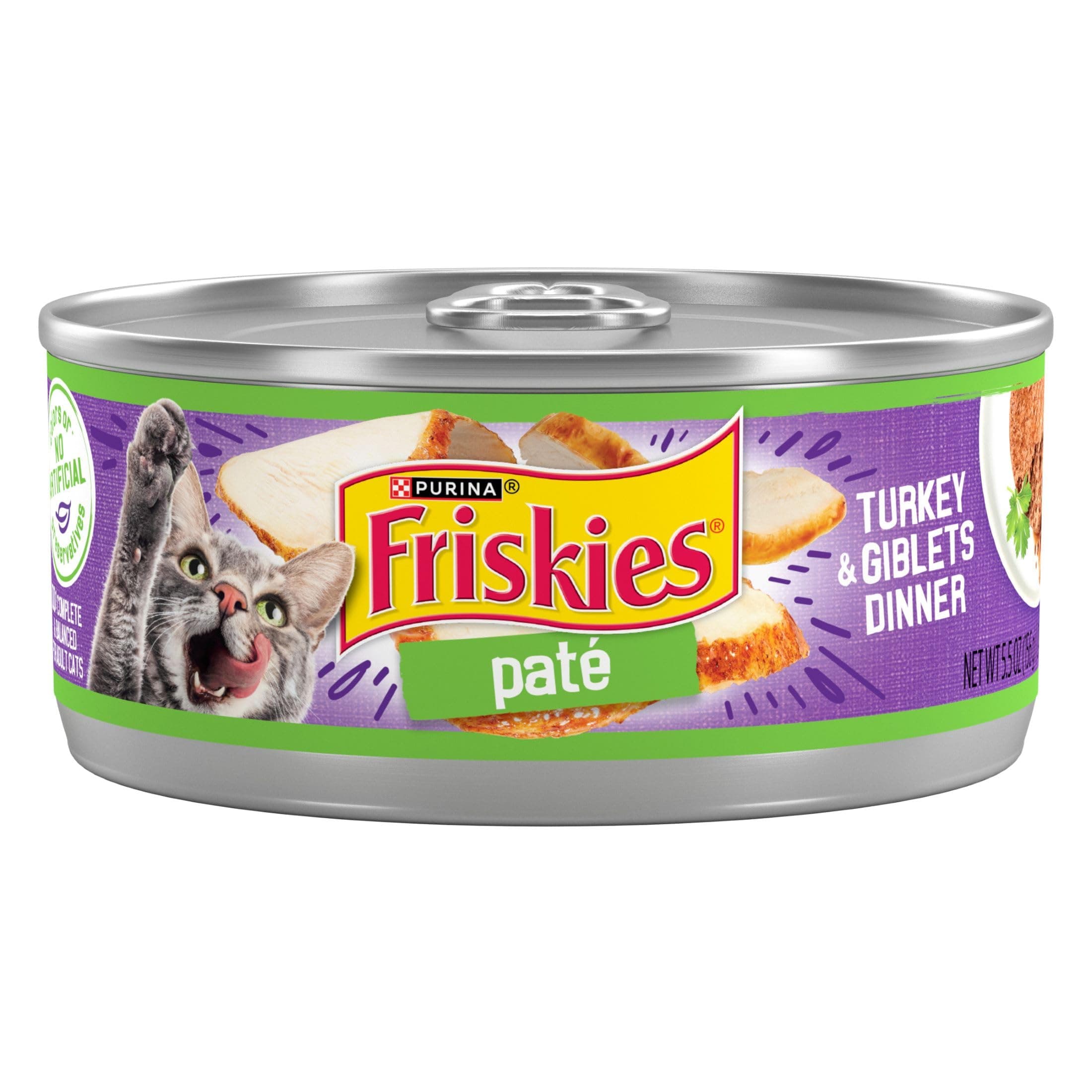 Purina Friskies Wet Cat Food Pate Turkey and Giblets Dinner - (Pack of 24) 5.5 oz. Cans